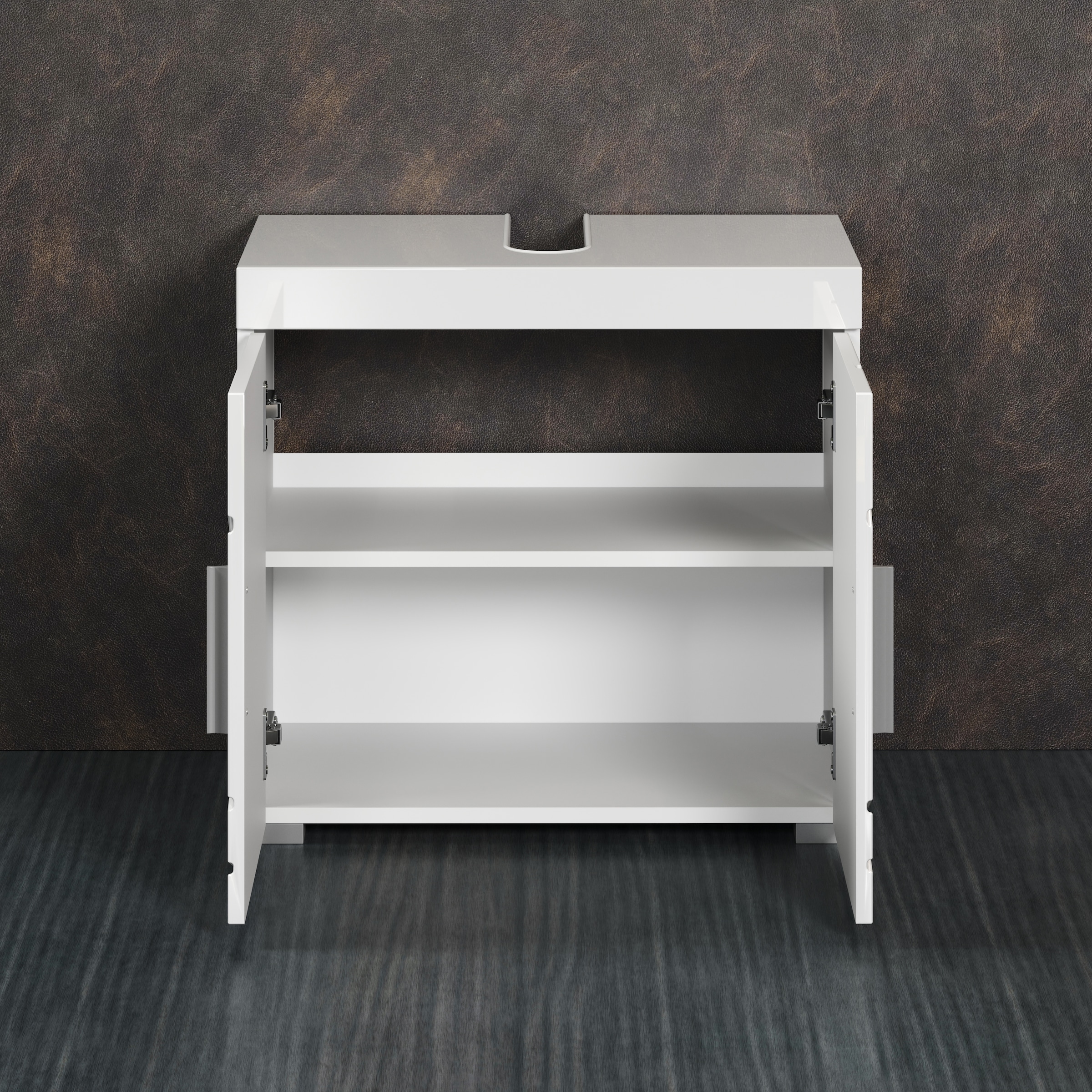 welltime Waschbeckenunterschrank »Avena« 1 Stk. tlg. Waschbeckenunterschrank mit Türen & Einlegeboden – (B/T/H) 60/34/56 cm