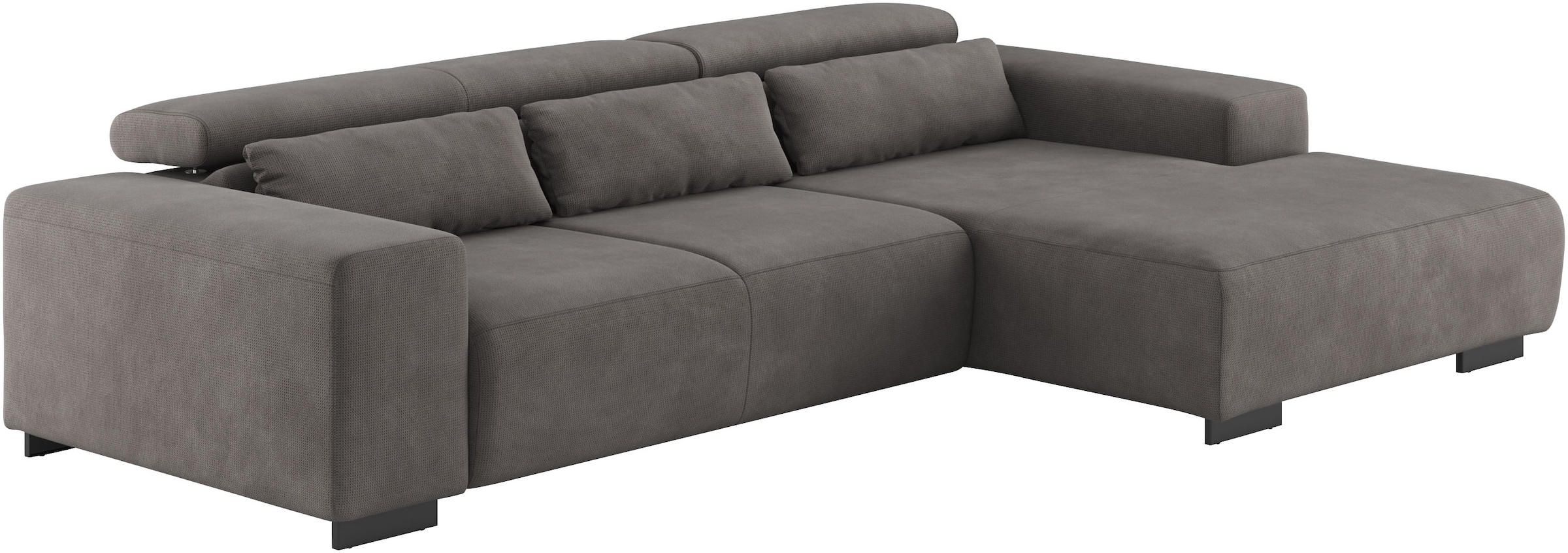 COTTA Ecksofa »Side L-Form, mit Kopfteilverstellung & 3 Nierenkissen«, optional motorische Sitztiefenverstellung
