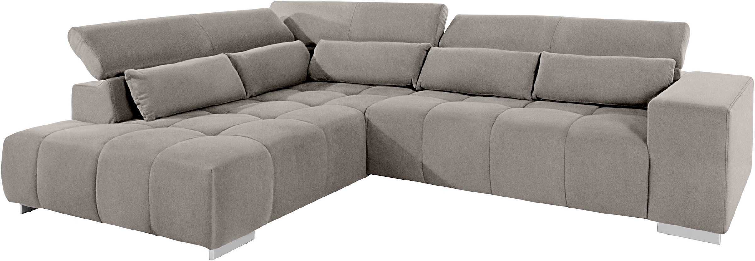 COTTA Ecksofa »Orion L-Form«, mit Kopfteilverstellung & 5 Nierenkissen