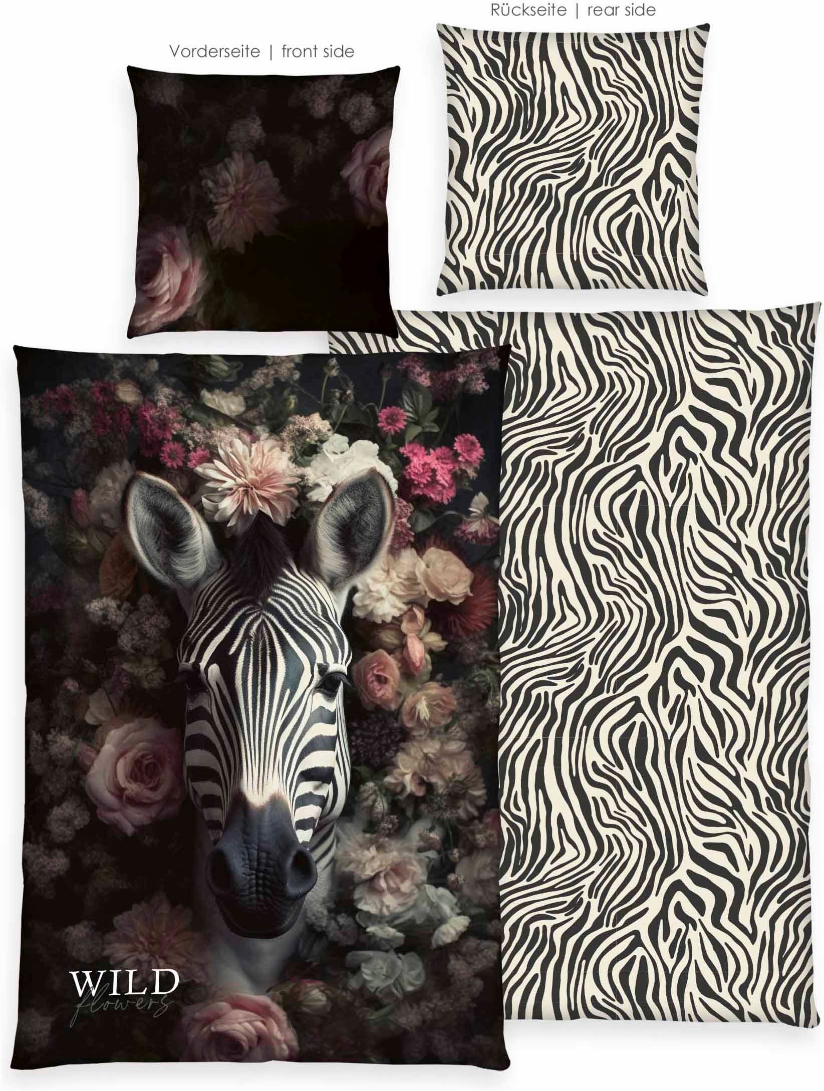 Image of Herding Bettwäsche "Wild Flowers Zebra" 2 Wendebettwäsche