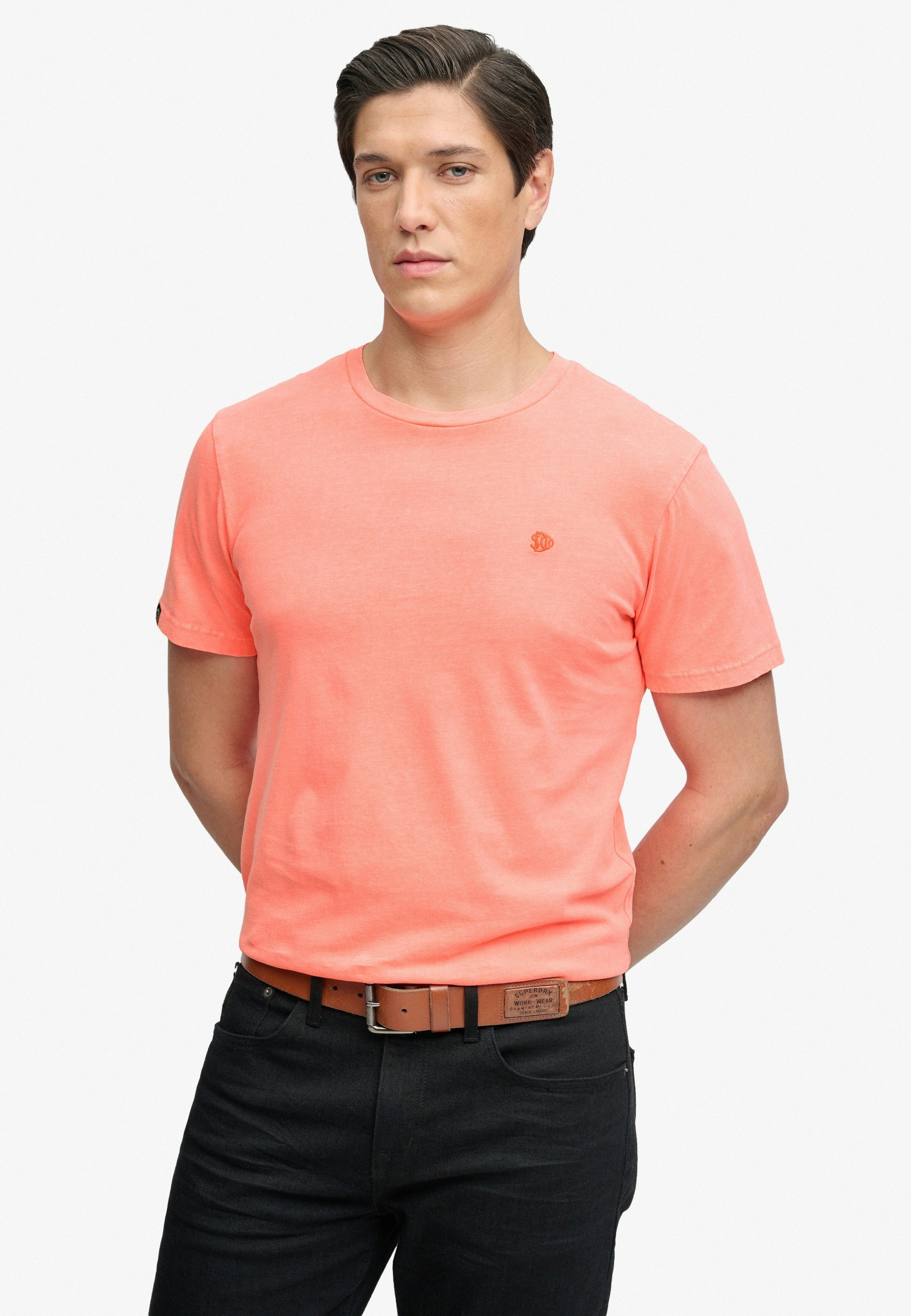 Image of Superdry Rundhalsshirt "CLASSIC ESSENTIAL NEON TEE" Relaxed Fit, aus Baumwolle und Single Jersey, Kurzarm
