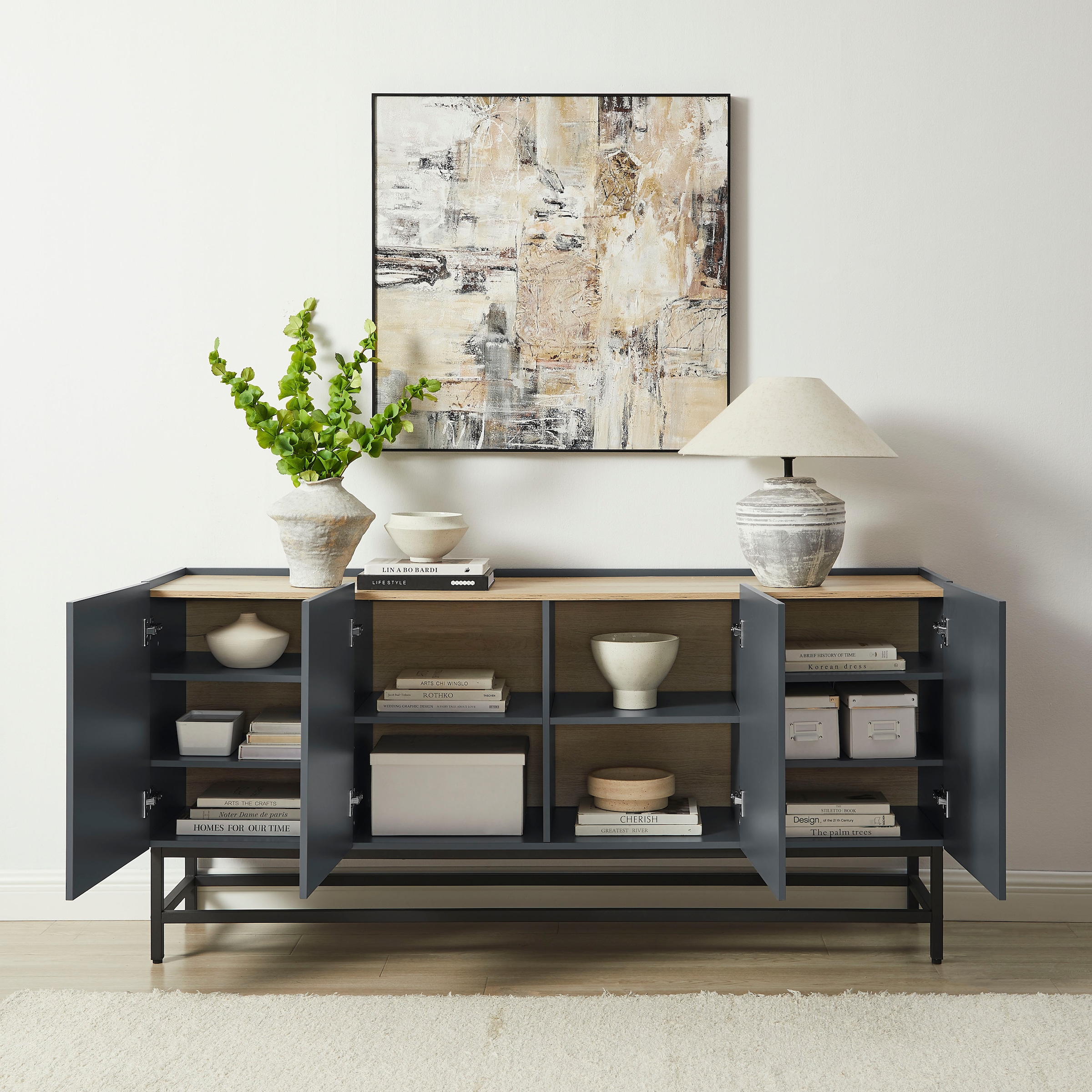 GOODproduct Sideboard »Azly« pflegeleichte Melaminoberfläche, Metallgestell, ABS-Kanten