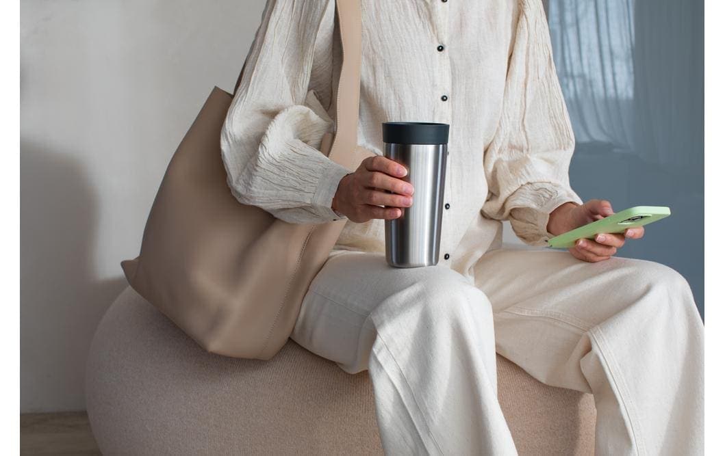 Brabantia Thermobecher »Make & Take 360 ml, Dunkelgrau/Silberfarben«