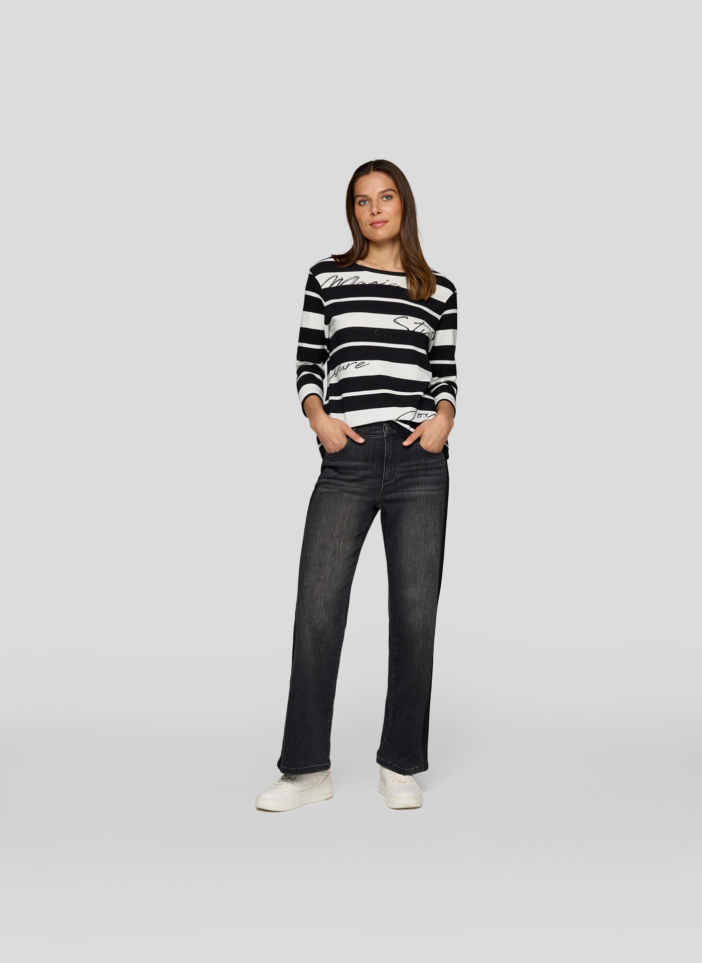 Rabe 3/4-Arm-Shirt mit Schriftzug