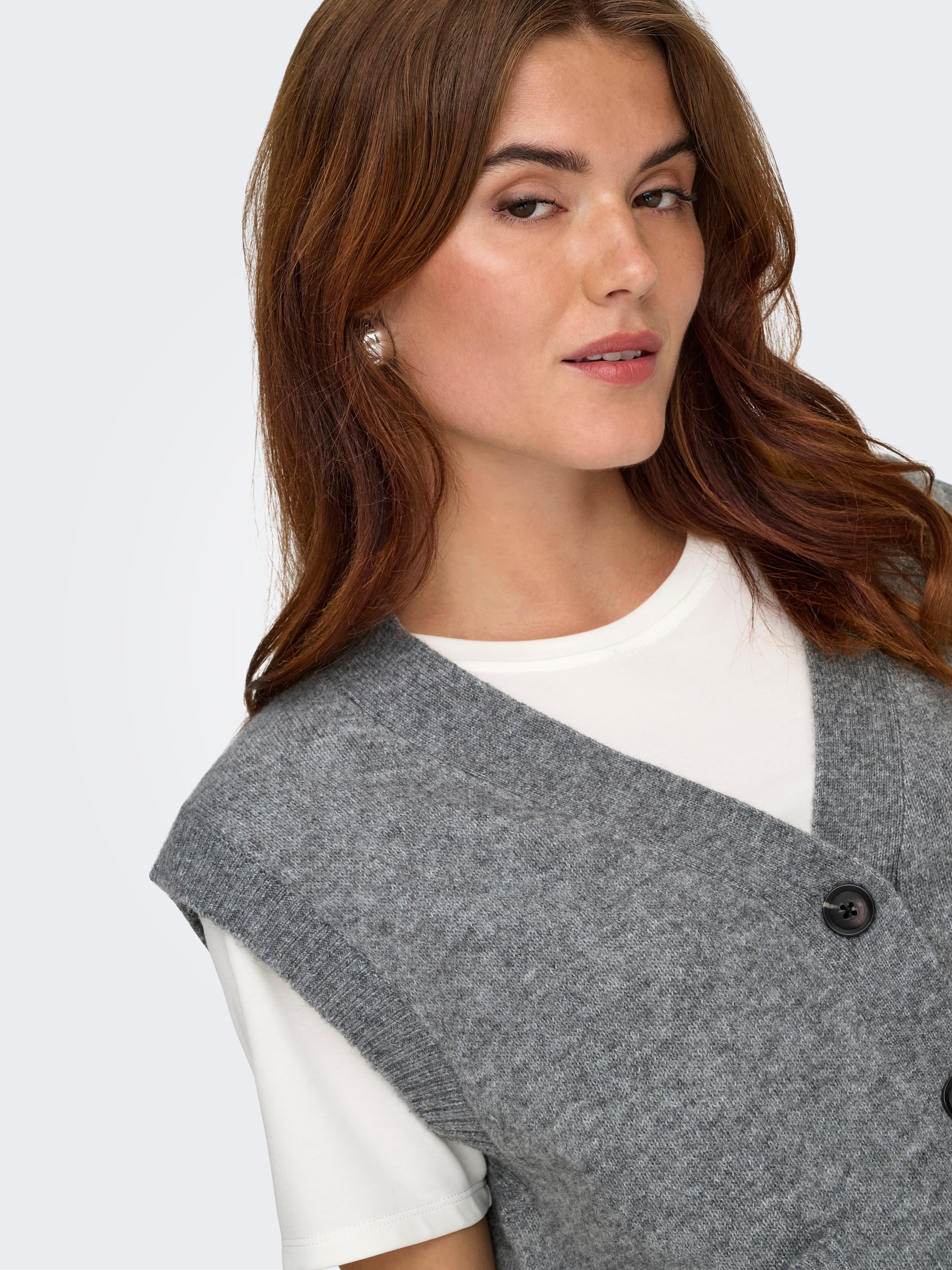 JDY »JDYSUPER S/L V-NECK VEST KNT NOOS« mélange de matériaux