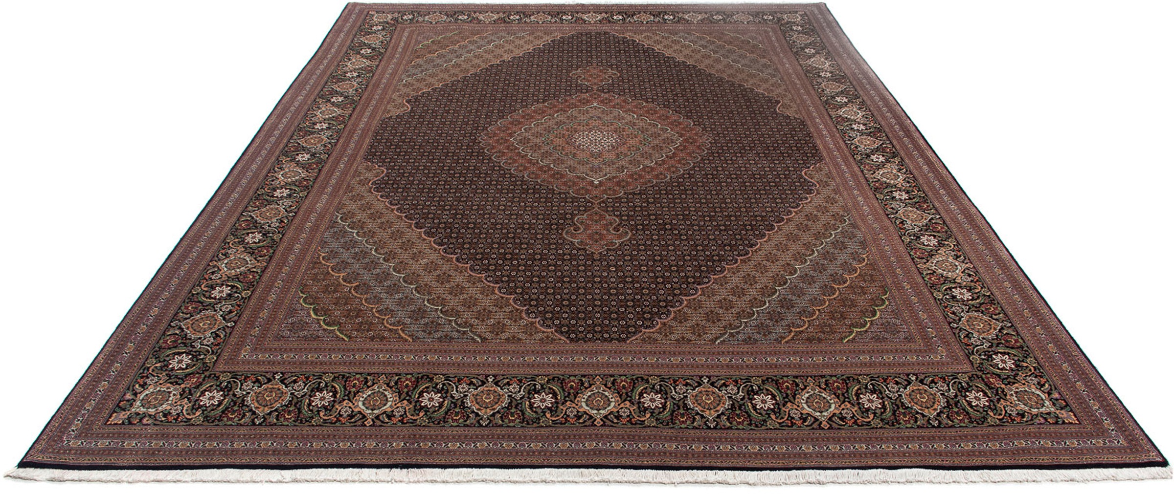 Image of morgenland Orientteppich »Perser - Täbriz - 370 x 256 cm - braun«, rechteckig, 10 mm Höhe, Wohnzimmer, Handgeknüpft, Einzelstück mit Zertifikat bei Ackermann Versand Schweiz