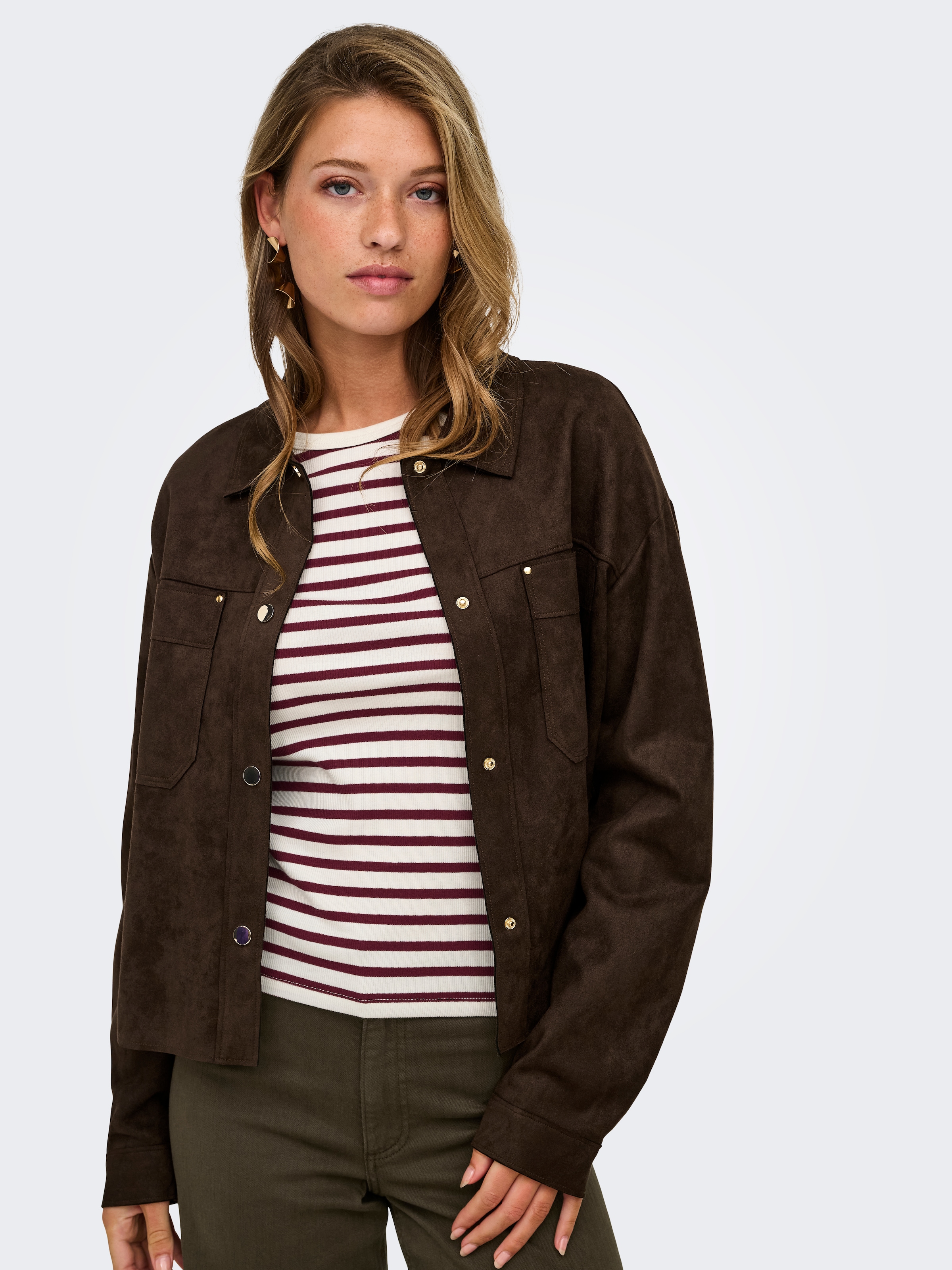 JDY Hemdbluse »JDYJULLE L/S FAKE SUEDE SHIRT JRS NOOS« Kunstfaser, regular fit