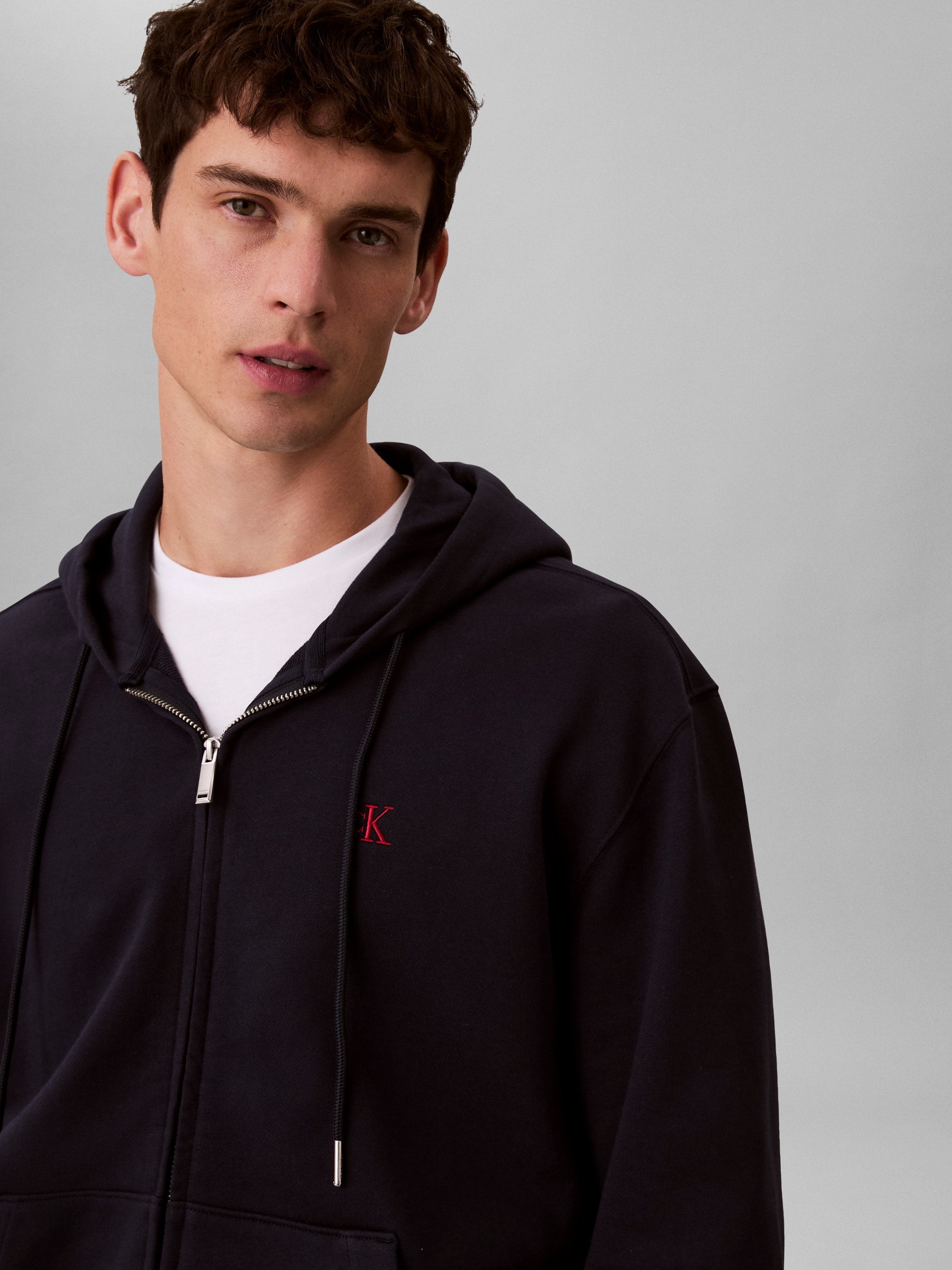 Calvin Klein Jeans Kapuzensweatshirt »LS EU 350TERRY MONOGRAM FZ HOODI«, Mit Rundhalsausschnitt, regular fit
