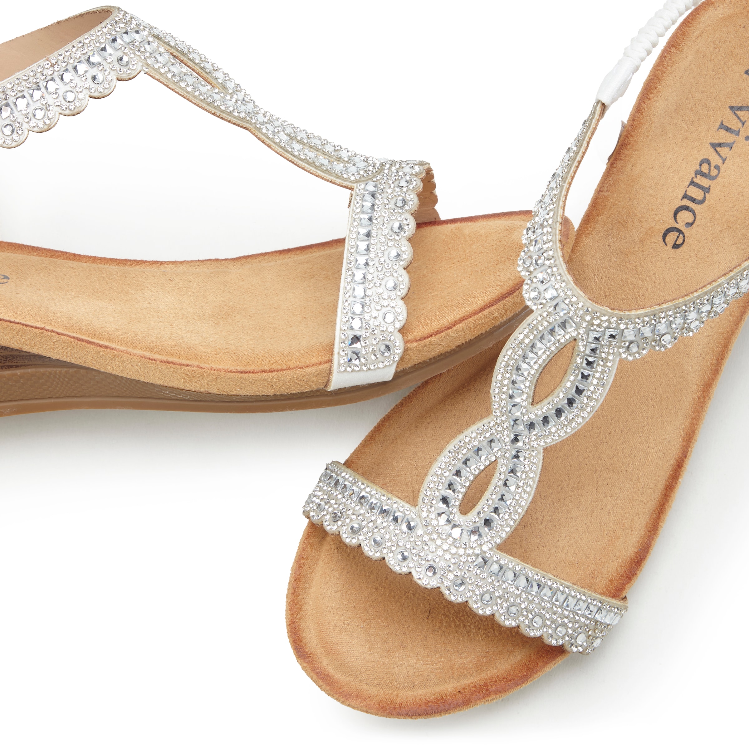 Vivance Sandalette »Sommerschuh«, Sandale, Sommerschuh mit Glitzerdetails und elastischem Riemchen VEGAN