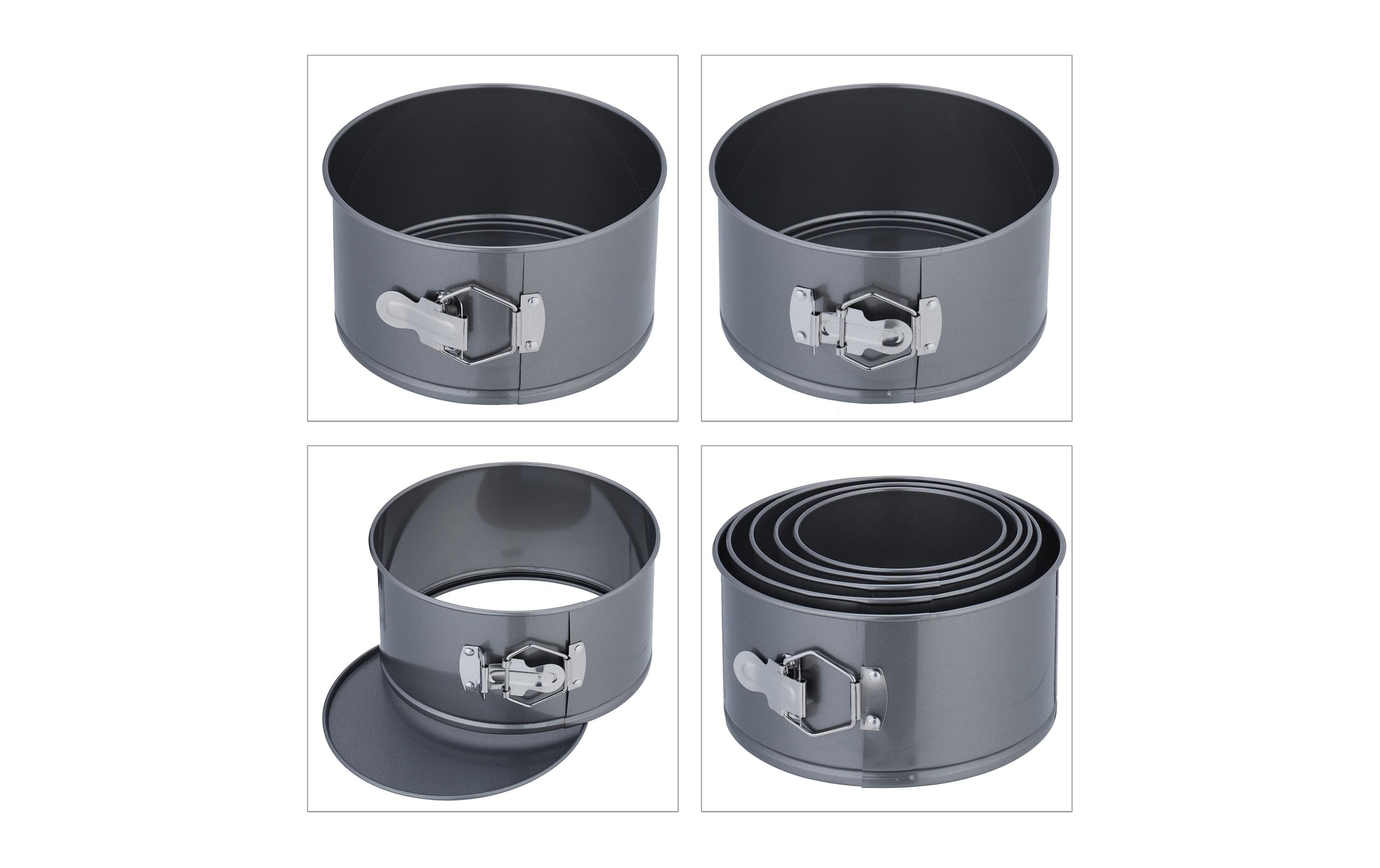 relaxdays Springform »Set 5-teilig, Carbonstahl«
