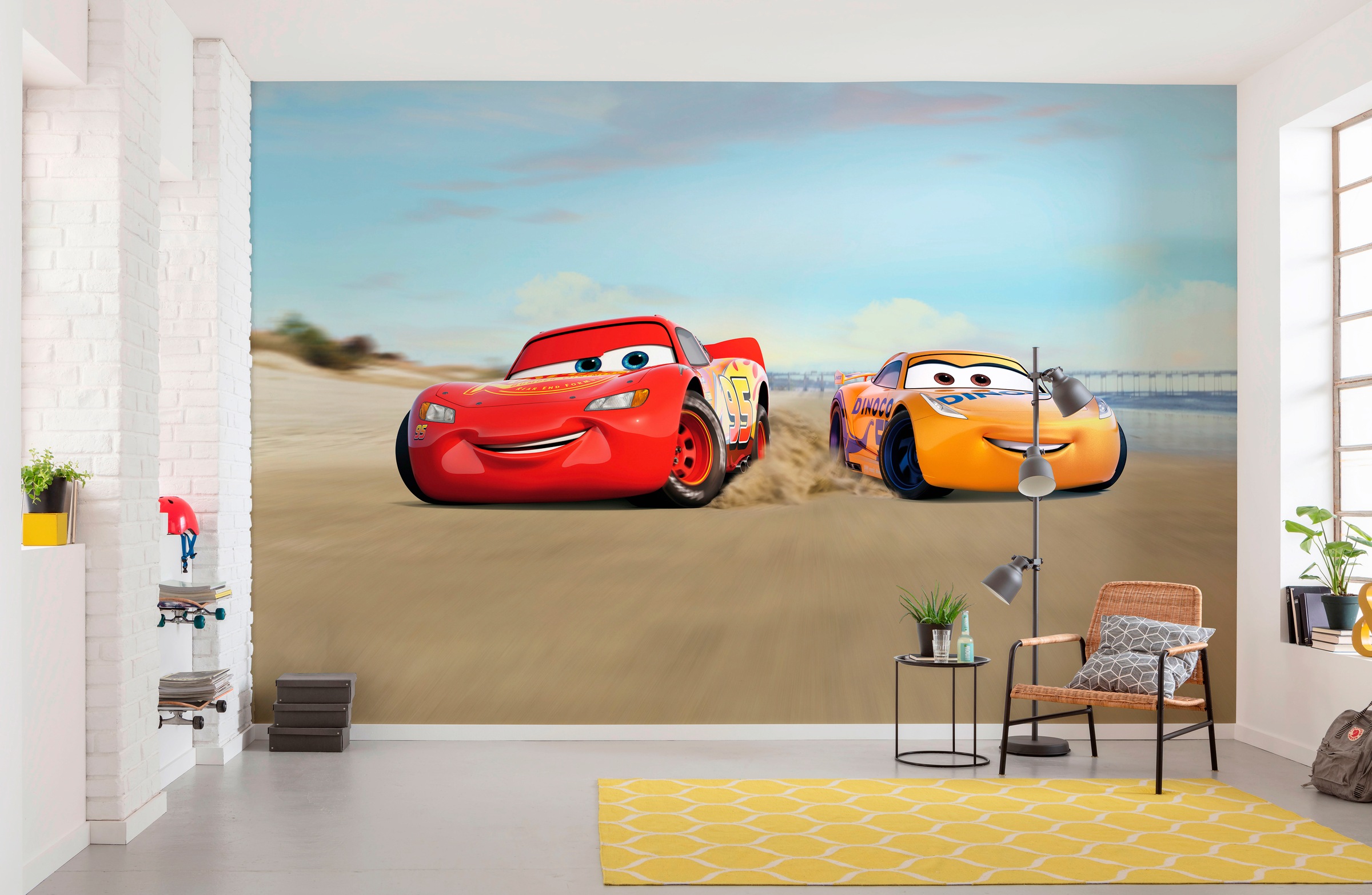 Komar Fototapete »Cars Beach Race - Grösse 368 x 254 cm«, bedruckt, Kinderzimmer