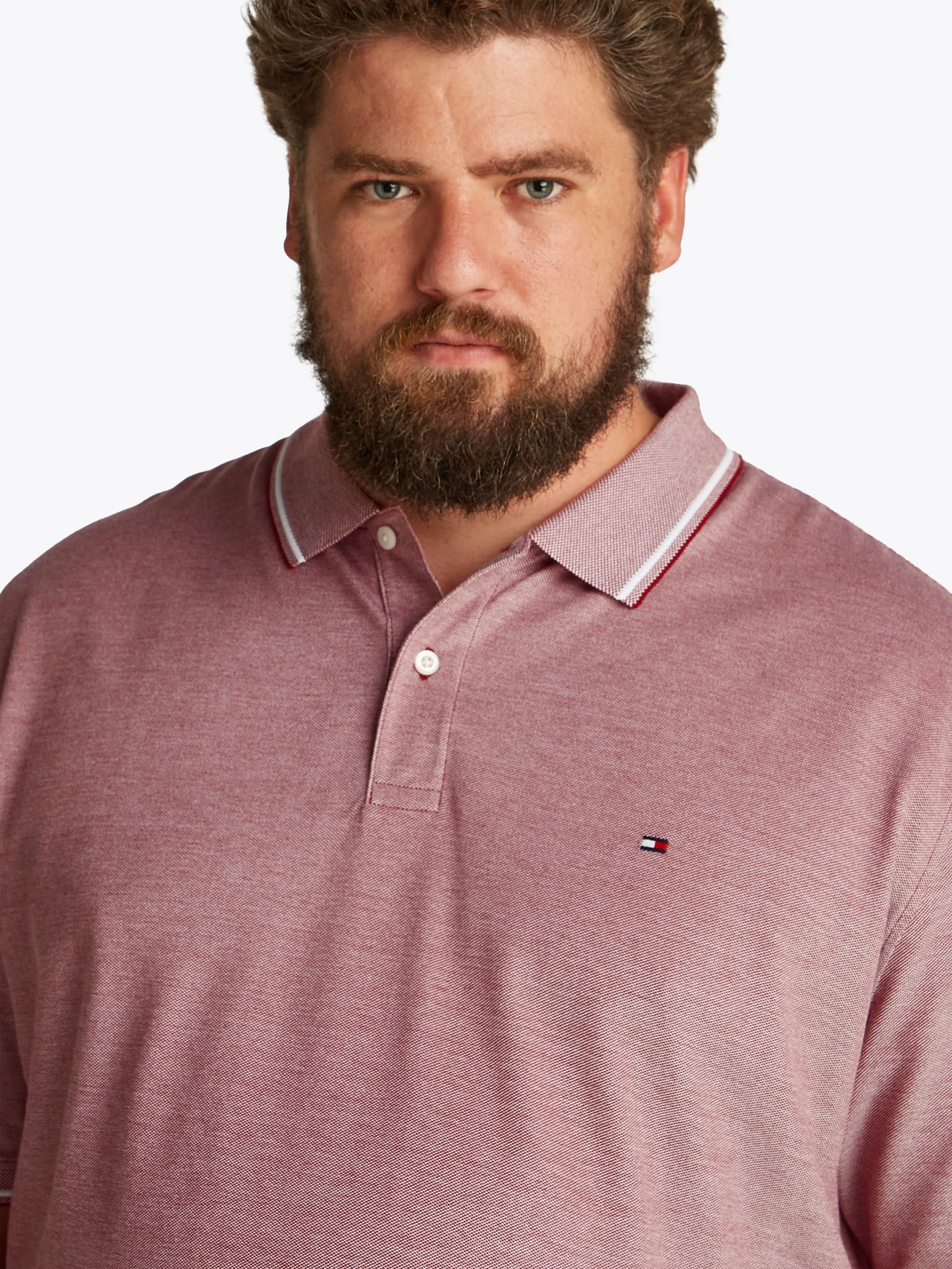 Tommy Hilfiger Big & Tall Poloshirt »BT-OXFORD TWO TONE REG POLO-B«, in Grossen Grössen, Logostickerei