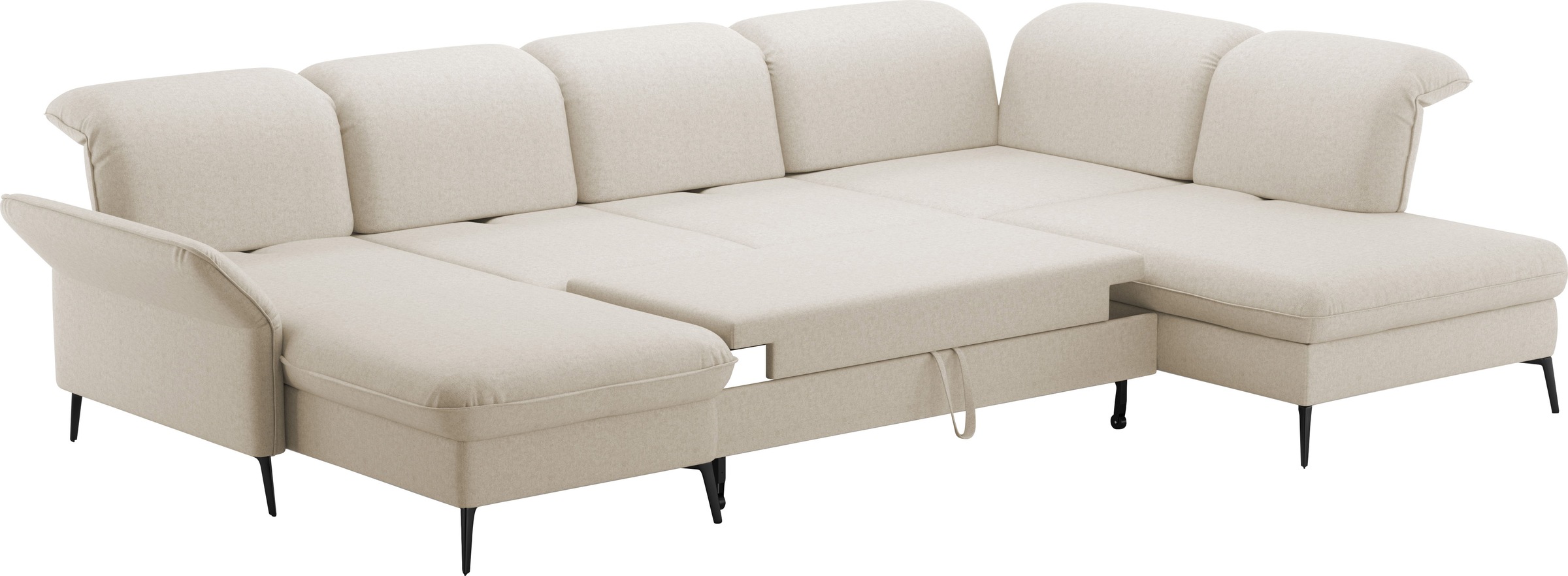 sit&more Wohnlandschaft »Emely, inkl. Sitztiefenverstellung«, wahlweise mit Bettfunktion,Bettkasten,Kopf- & Armteilverstellung
