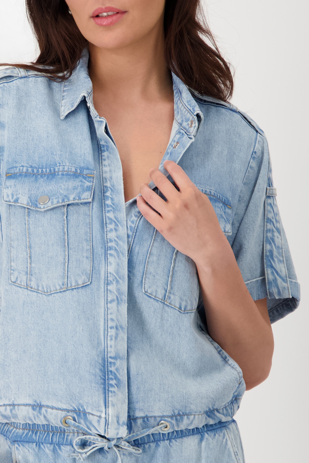 Monari Jeansblazer, mit Tunnelzugbändchen