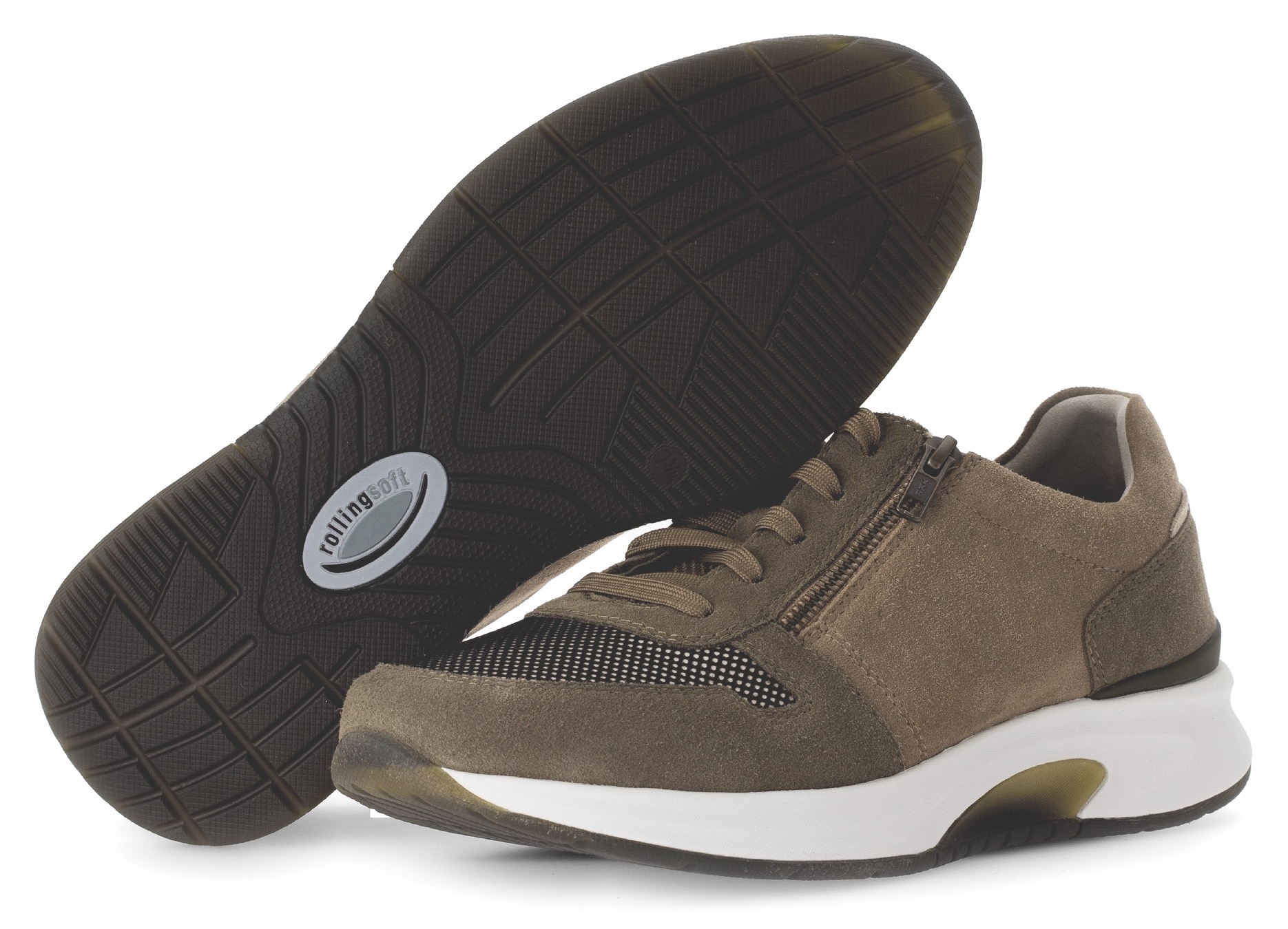 rollingsoft Keilsneaker  , Freizeitschuh, Halbschuh, Schnürer mit Aussenreissverschluss, G-Weite