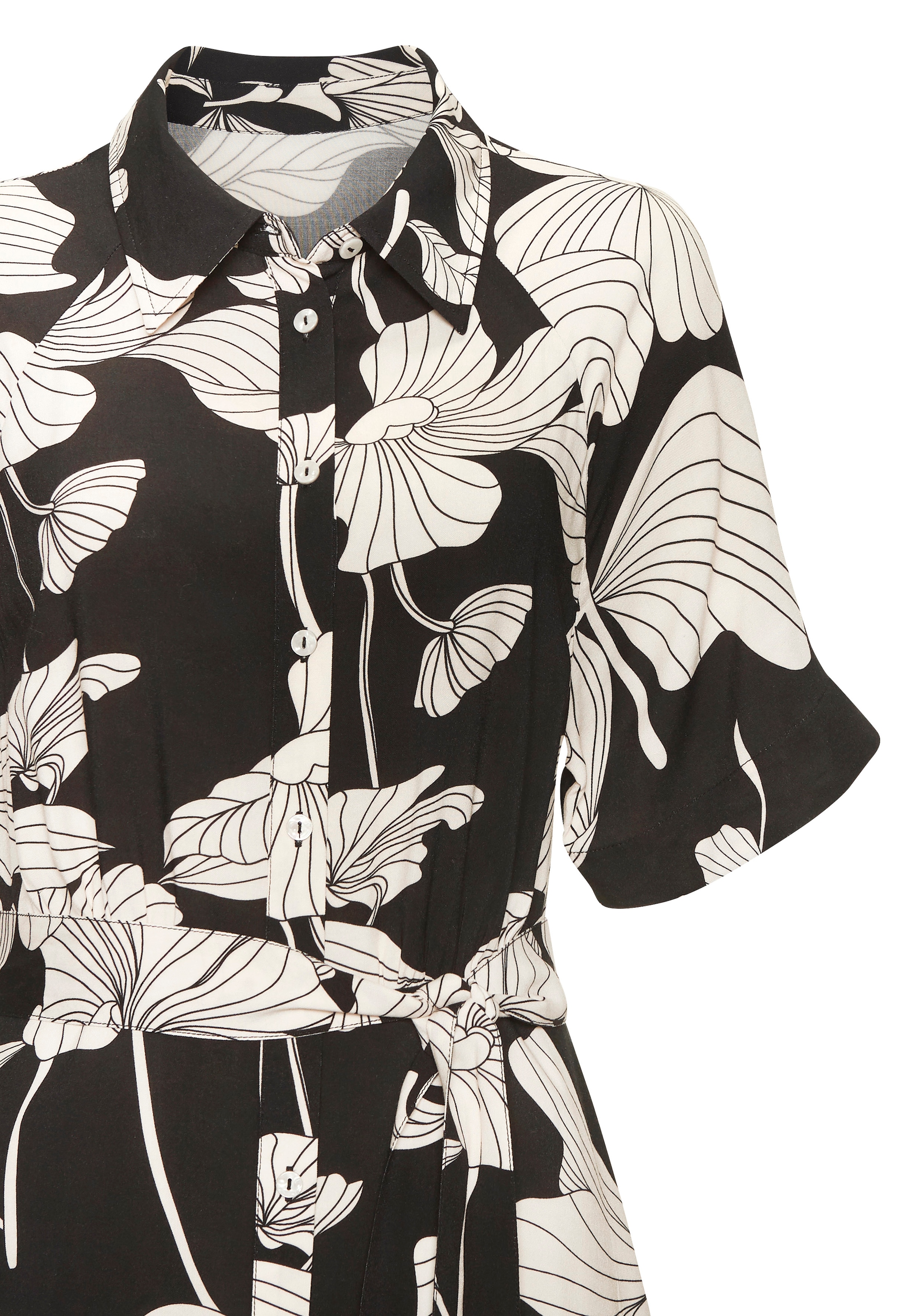 Vivance Robe chemisier mit Bindegürtel,  Sans poches mit Blumendruck