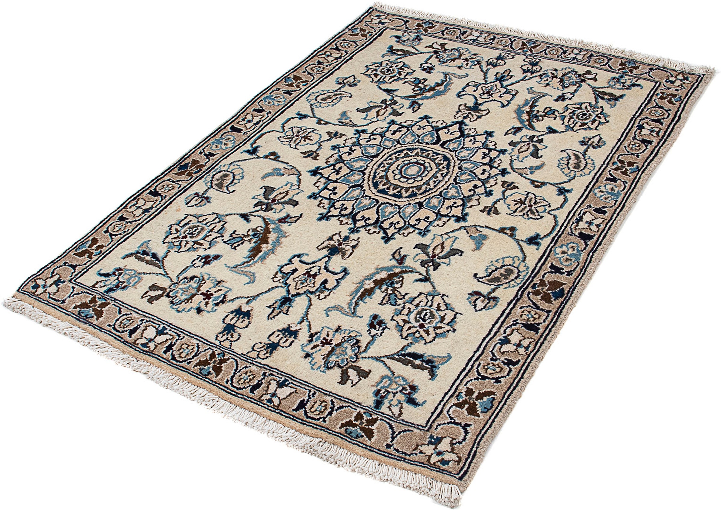 Image of morgenland Orientteppich »Perser - Nain - 139 x 90 cm - beige«, rechteckig, 10 mm Höhe, Wohnzimmer, Handgeknüpft, Einzelstück mit Zertifikat bei Ackermann Versand Schweiz