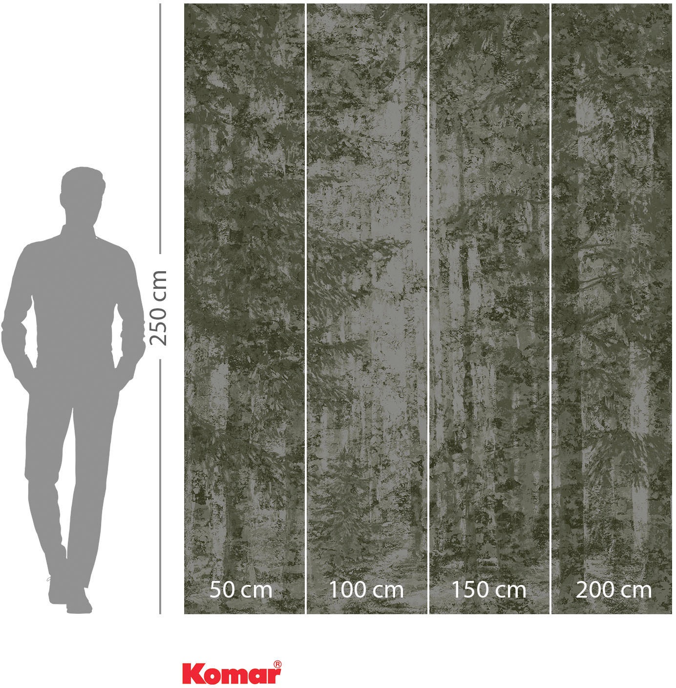 Komar Vliestapete »Digitaldruck Vlies - Fading Forest - Grösse 200 x 250 cm«, bedruckt, Wohnzimmer, Schlafzimmer
