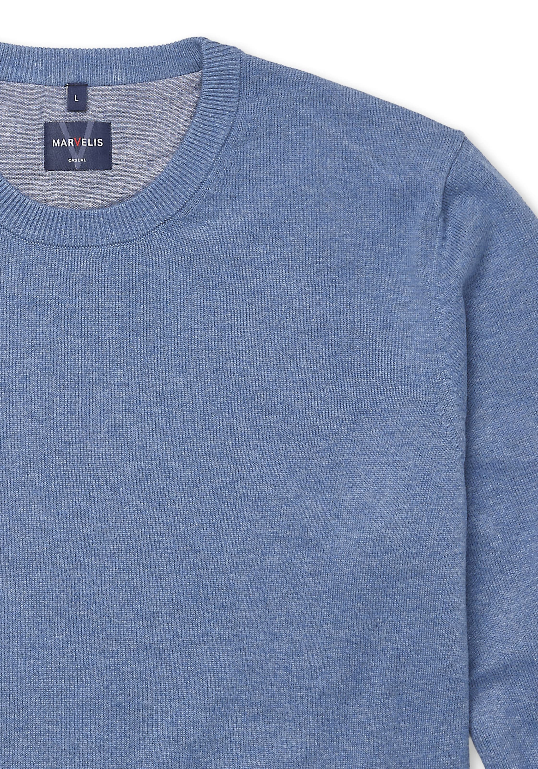 MARVELIS Strickpullover Rundhals, Baumwolle, regular fit
