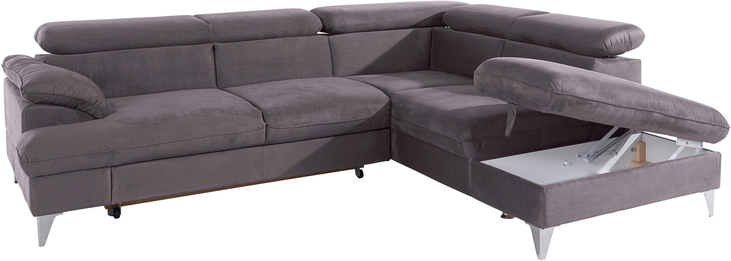 COTTA Ecksofa »Caluso L-Form«, mit Kopfteilverstellung, wahlweise mit Bettfunktion & Bettkasten