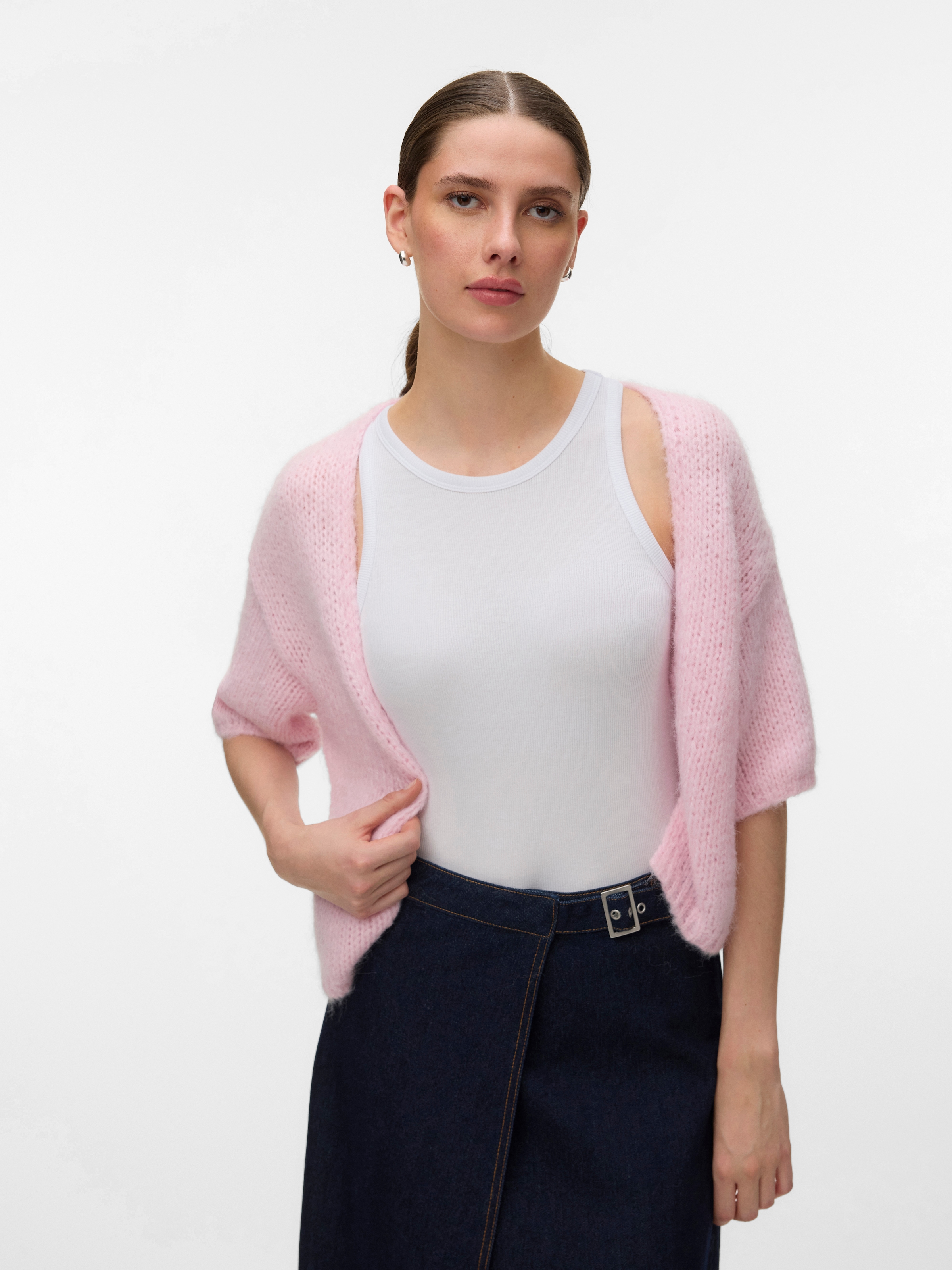 Vero Moda Veste en tricot »VMMAYBE 2/4 OPEN CARDIGAN NOOS« fibre synthétique