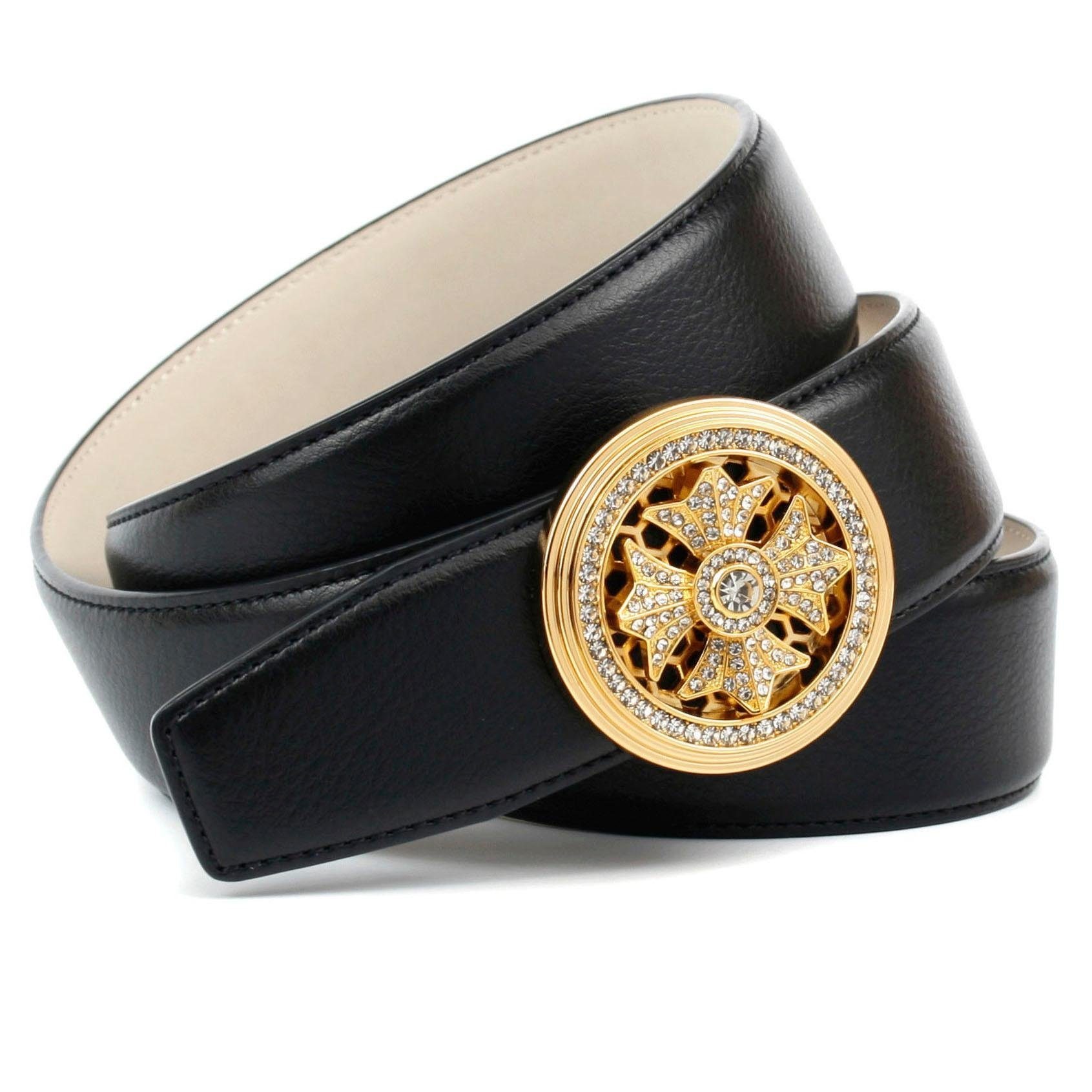 Image of Anthoni Crown Ledergürtel, Goldfarbene Schmuckschliesse und Drehmechanismus bei Ackermann Versand Schweiz