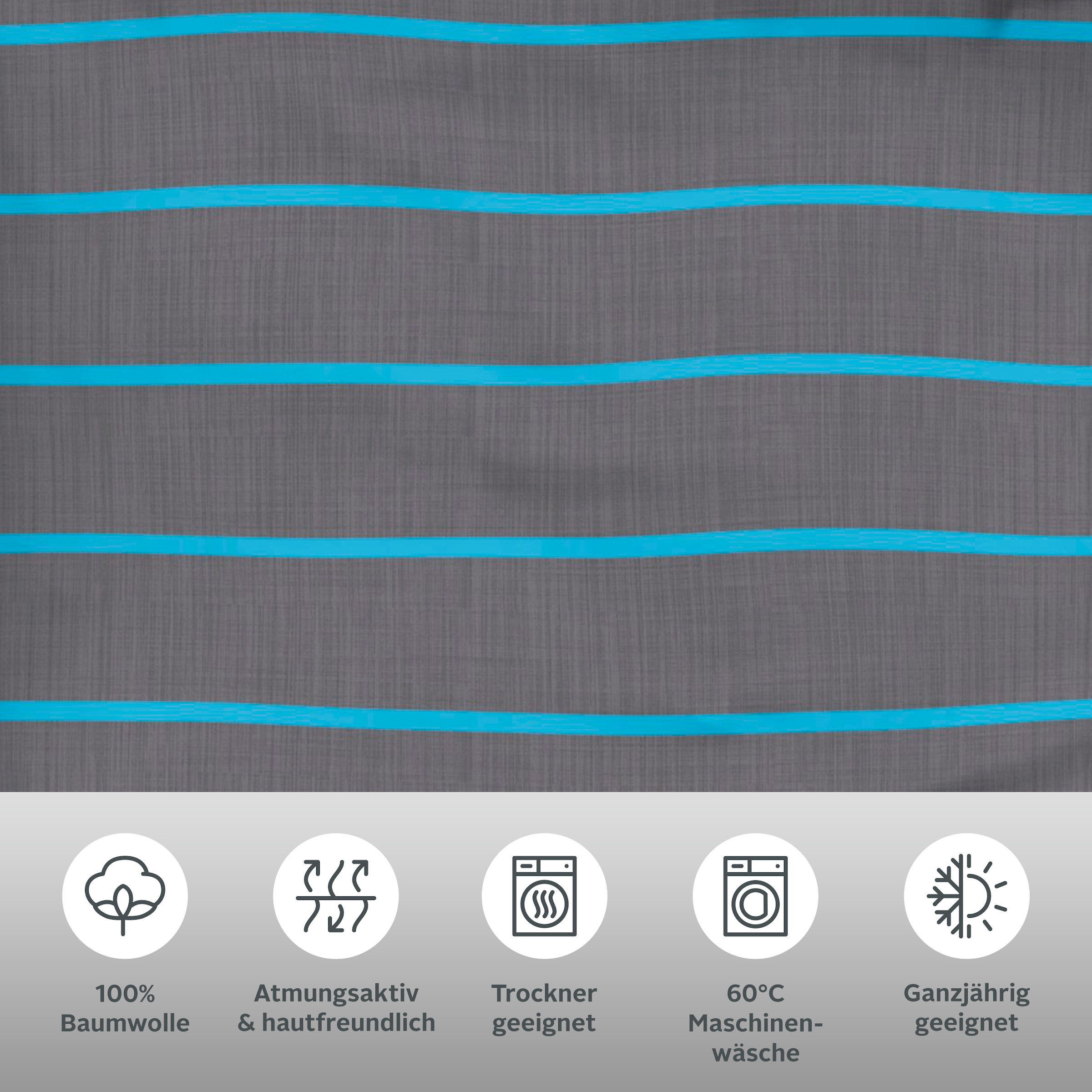 my home Bettwäsche »Katja« 2 tlg. Bettwäsche aus Baumwolle, Bettwäsche mit Streifen-Design, Wendeoptik