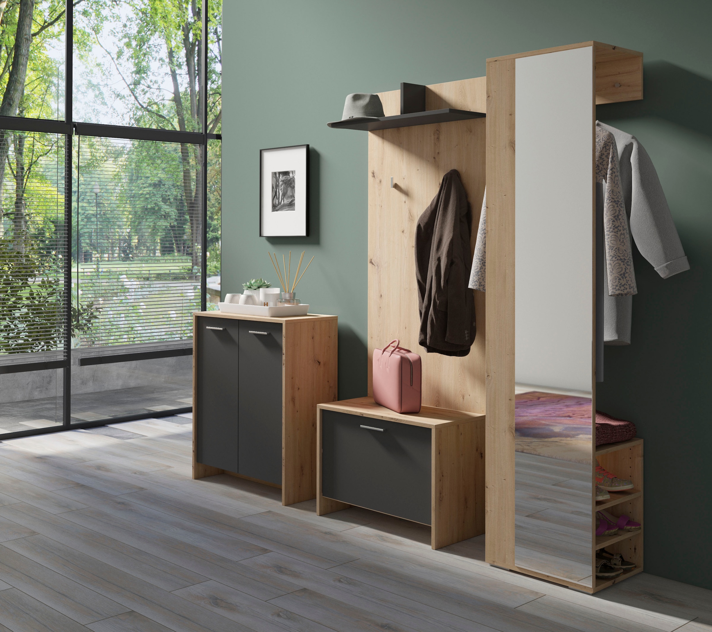 byLIVING Garderobenpaneel »Ben« 1 Stk. tlg. Breite 60 cm, mit Kleiderhaken und Ablage