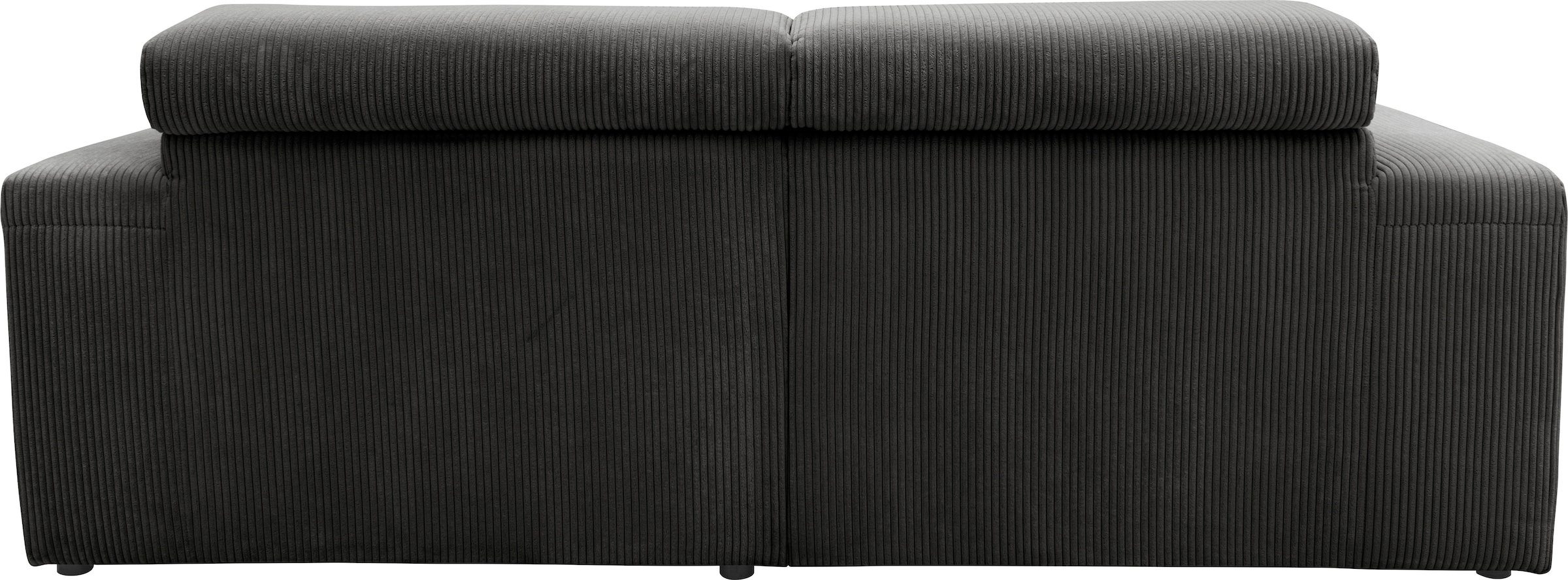DOMO collection Ecksofa »Brandon B/T: 214/175 cm, belastbar bis 140kg/ Sitz, L-Form«, Cord, grau