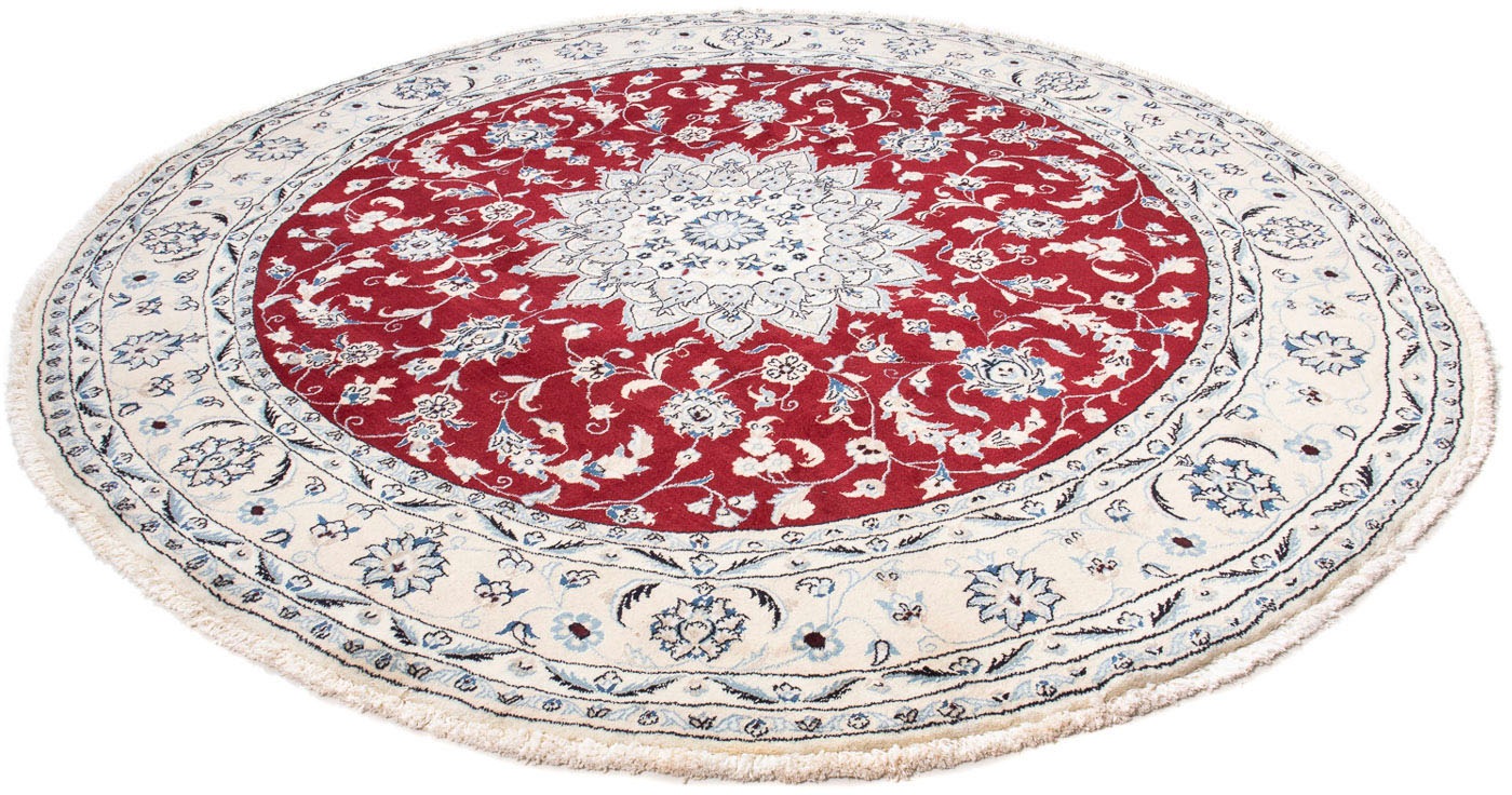 Image of morgenland Orientteppich »Perser - Nain rund - 245 x 245 cm - dunkelrot«, rund, 10 mm Höhe, Wohnzimmer, Handgeknüpft, Einzelstück mit Zertifikat bei Ackermann Versand Schweiz