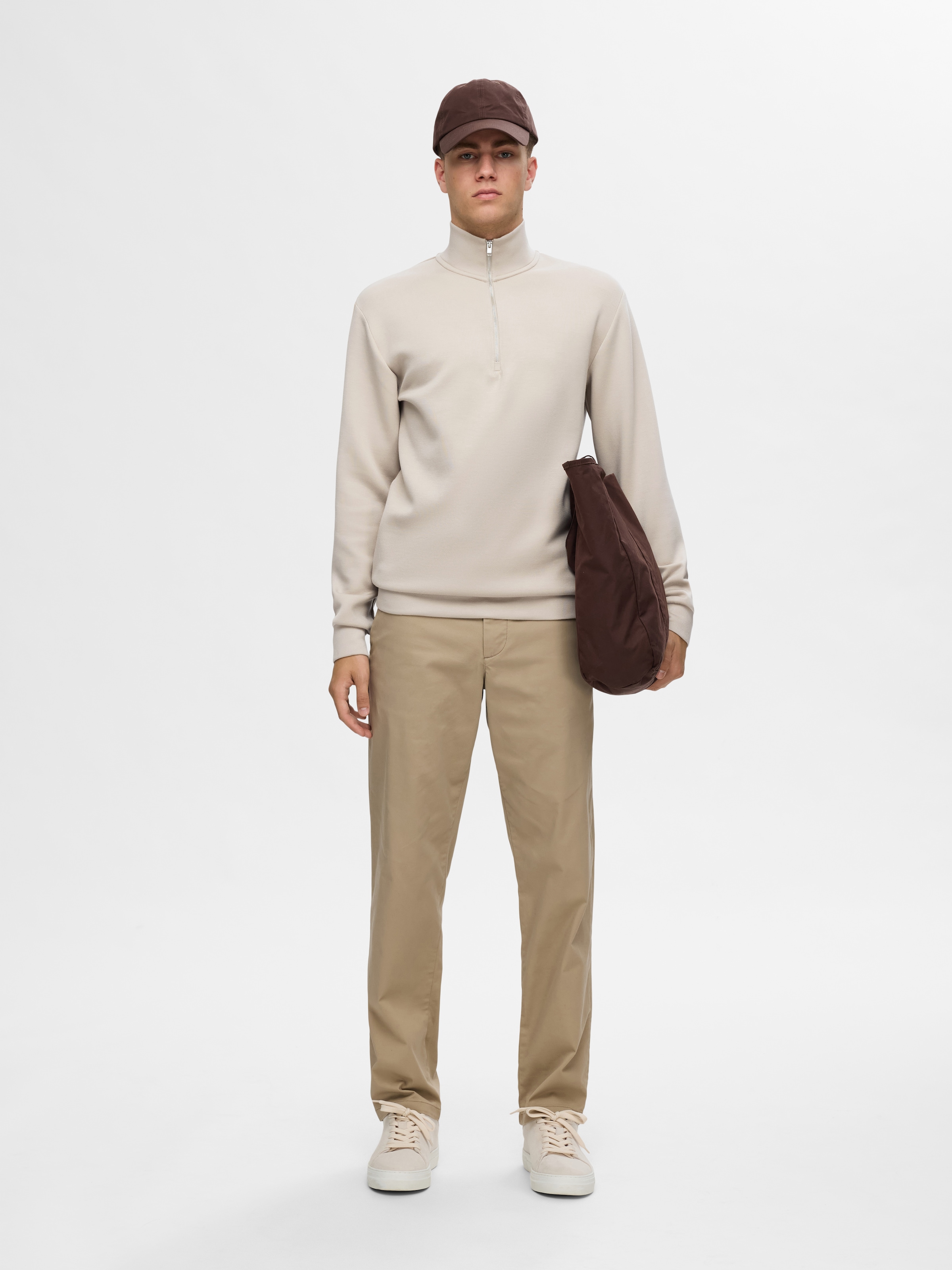 SELECTED Sweat-shirt »SLHEMANUEL SOFT ZIP HIGH NECK SWEAT NOOS«
