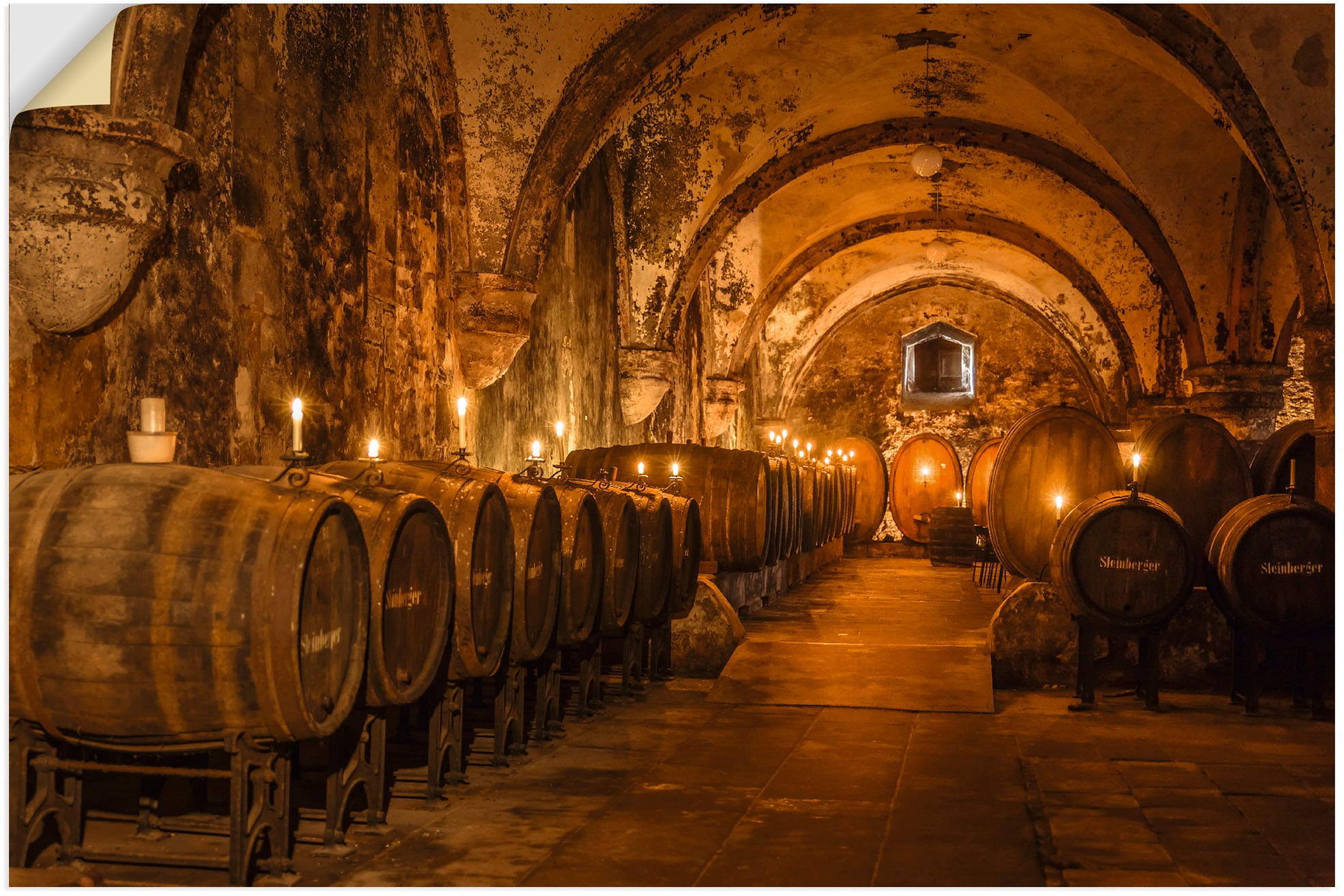 Image of Artland Wandbild »Historischer Weinkeller Eberbach«, Wein Bilder, (1 St.), in vielen Grössen & Produktarten - Alubild / Outdoorbild für den Aussenbereich, Leinwandbild, Poster, Wandaufkleber / Wandtattoo auch für Badezimmer geeignet bei Ackermann Versand 