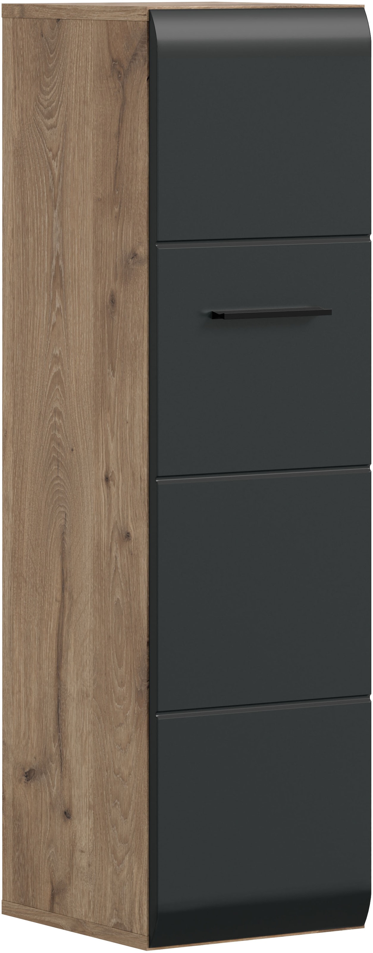 INOSIGN Stauraumschrank 1 Stk. tlg. Florenz, Badschrank Nox Oak NB, 106 cm hoch, 4 Fächer