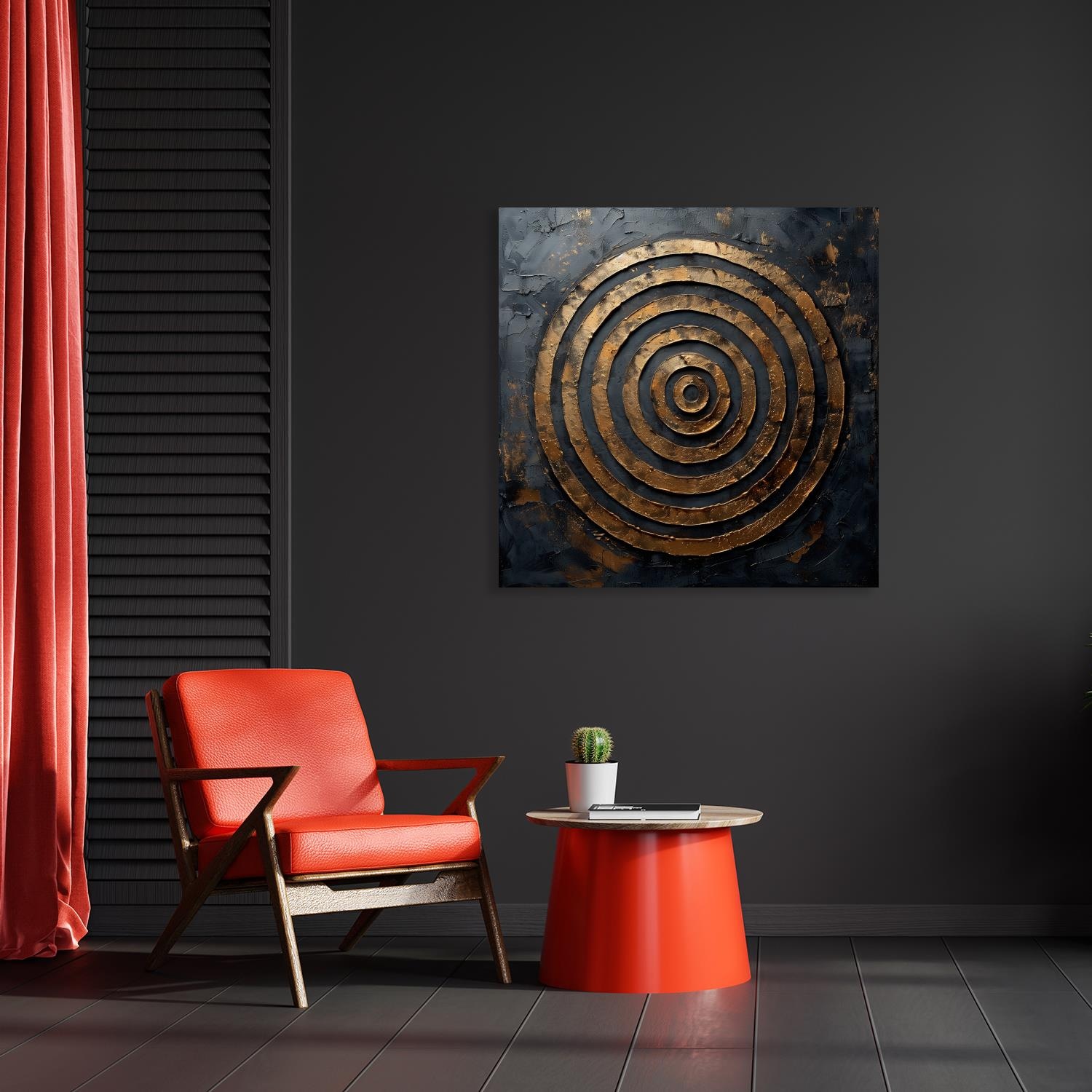 queence Kunstdruck »Goldene Kreise« Abstrakt | Abstrakte | Formen | Gemälde | Kunst 1 Stk. tlg. Premium-Leinwandstoff, Handarbeit aus Deutschland