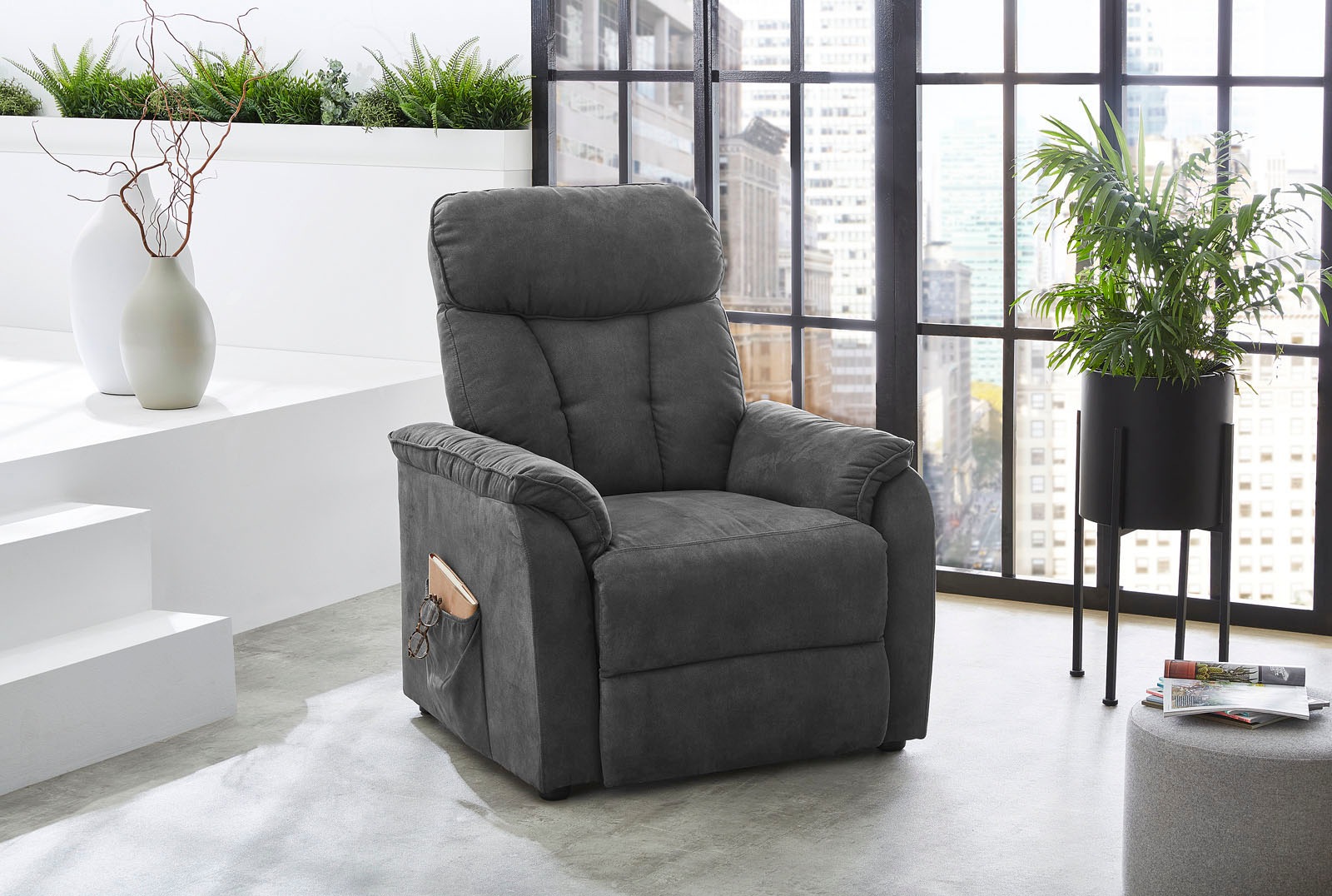Image of Jockenhöfer Gruppe TV-Sessel "Dorsten, B: 86 cm, Sitzhöhe: 46 cm" mit Relax- & Liegefunktion, Taschenfederkern-Polsterung