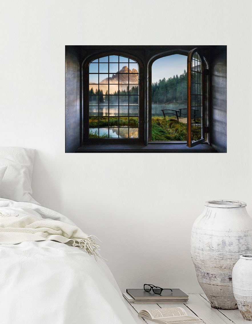 Image of queence Wandsticker "Berg" Wandsticker, Wandbild, selbstklebend, 3D, Fenster