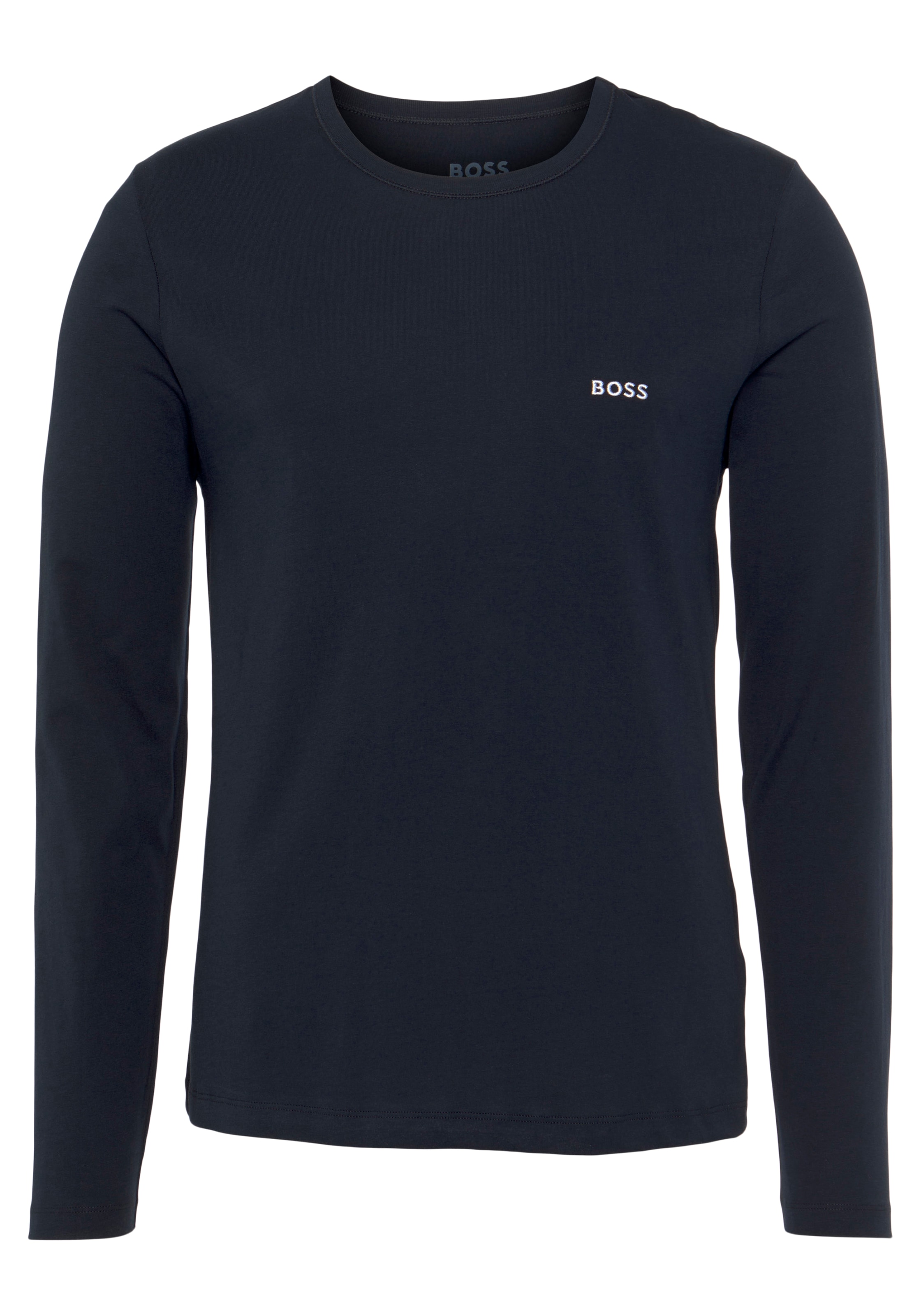 BOSS Langarmshirt »longsleeve-Shirt R-Neck Classic COTTON 3pcs/pack«, (3 tlg.), mit BOSS Logo-Schriftzug