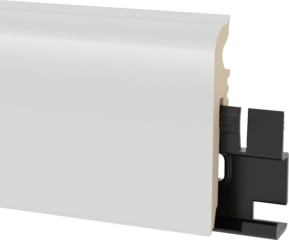 Image of Arbiton Sockelleiste »VIGO 60«, (Set, 2 St., 2 Stück á 2,20m), Uni Weiss, Hochwertige Uni-Designleiste für Vinyl bei Ackermann Versand Schweiz