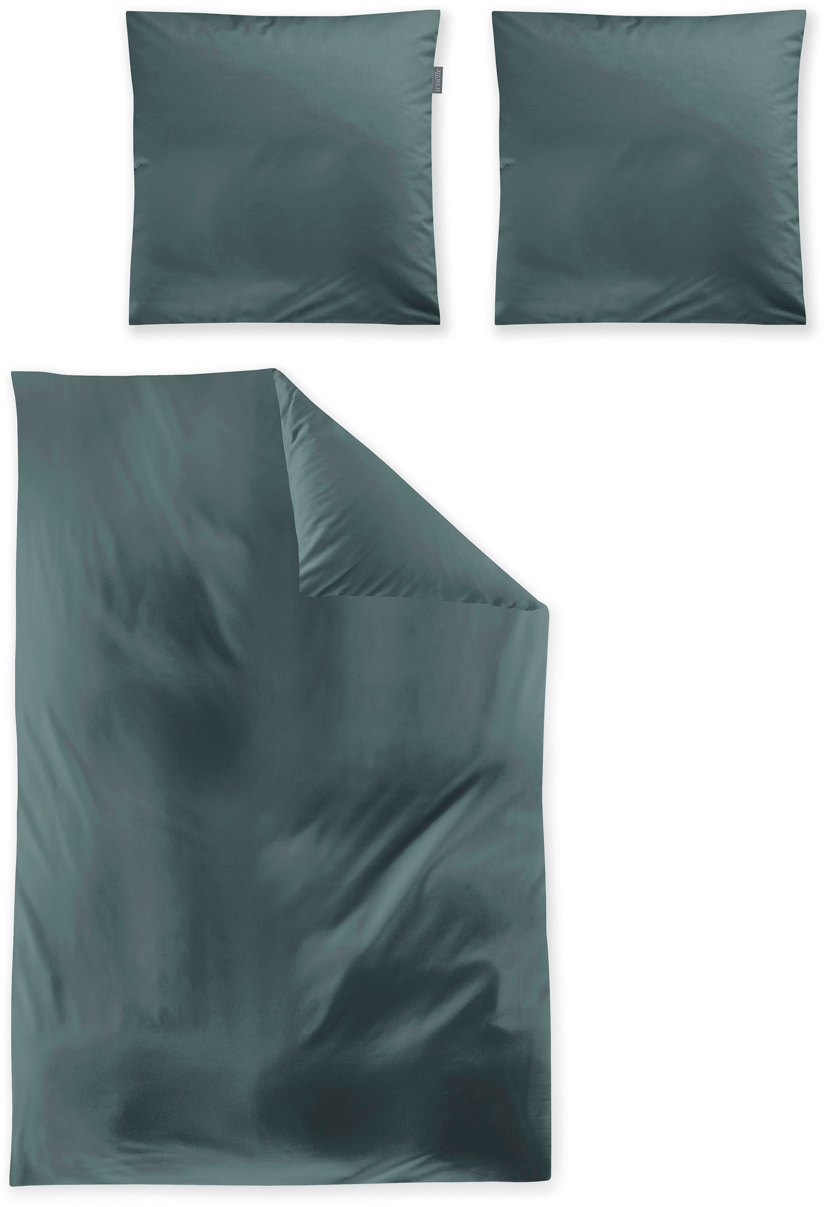 Irisette Bettwäsche »Premium Satin Bettwäsche Paris«, hochwertige Uni Premium Bettwäsche mit Reissverschluss, 100% Baumwolle