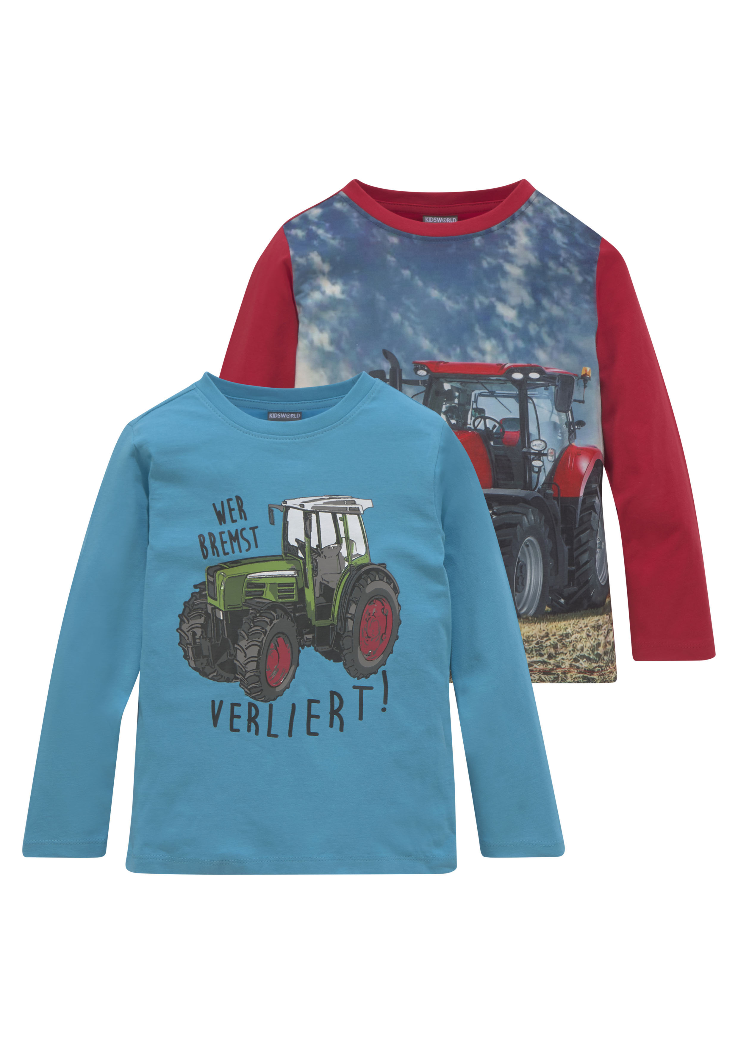 Langarmshirt »Traktoren«, (Packung, 2 tlg., 2er-Pack), mit 1x Fotodruck