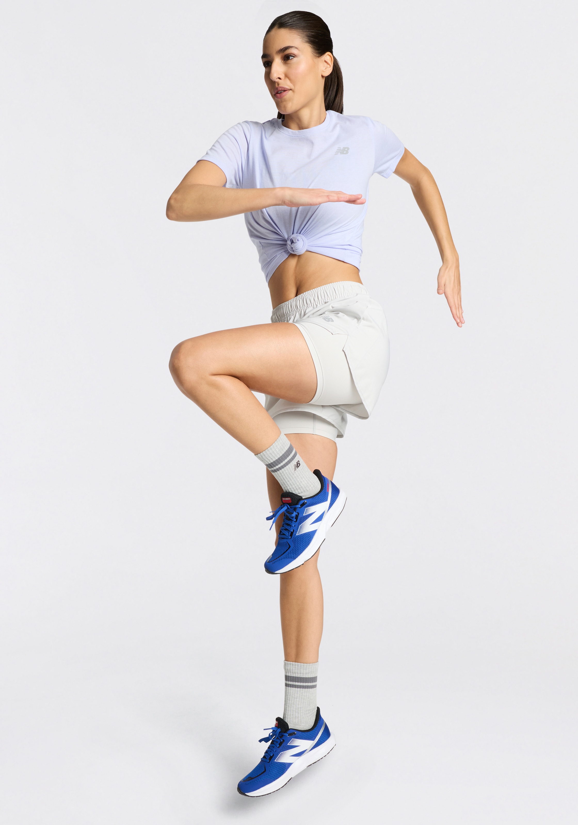 New Balance T-shirt de course »Sport Essentials Heathertech T-Shirt« kurze Ärmel, für Fitness-Workout, Rundhalsausschnitt