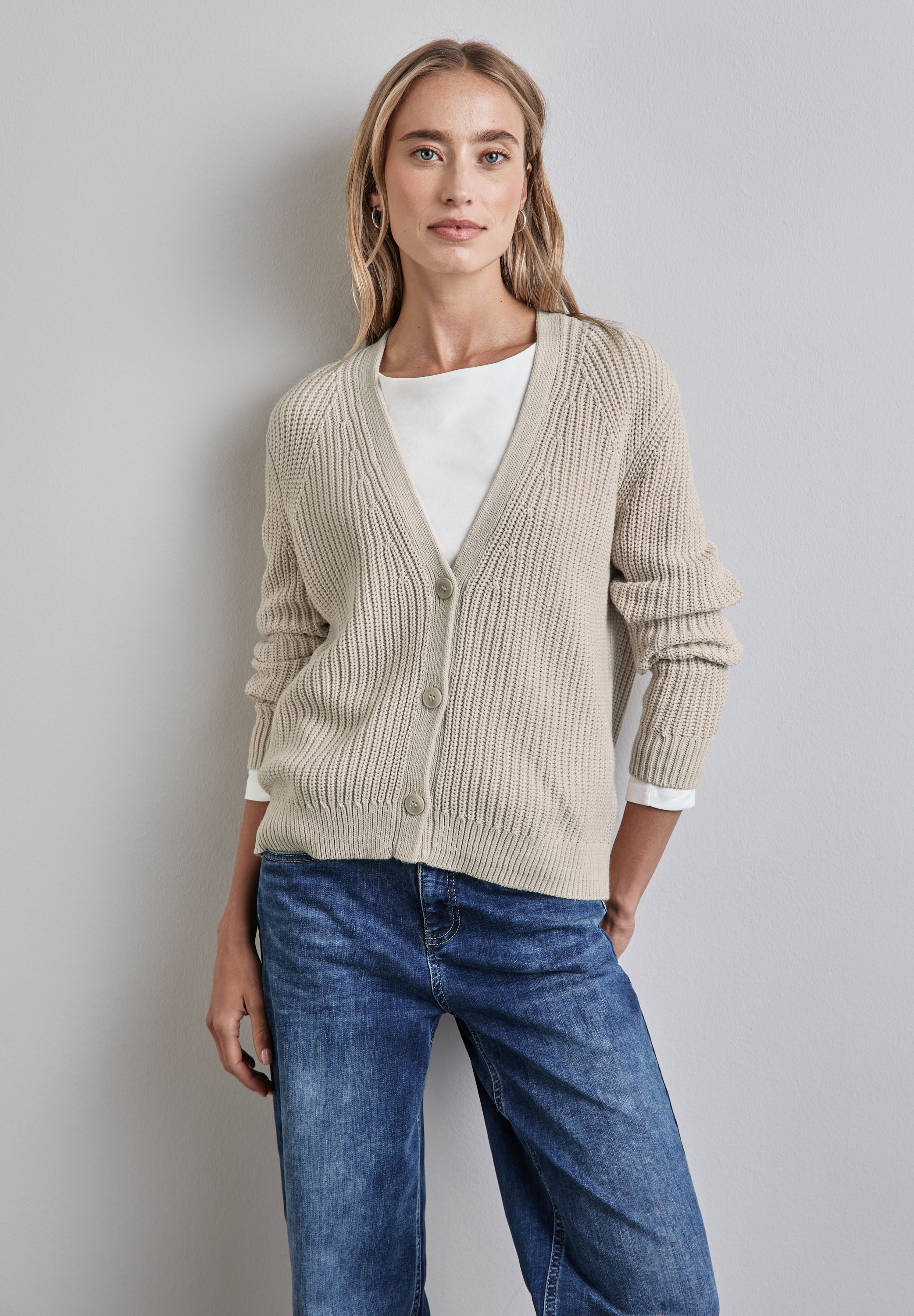 Cardigan, mit Knopfleiste