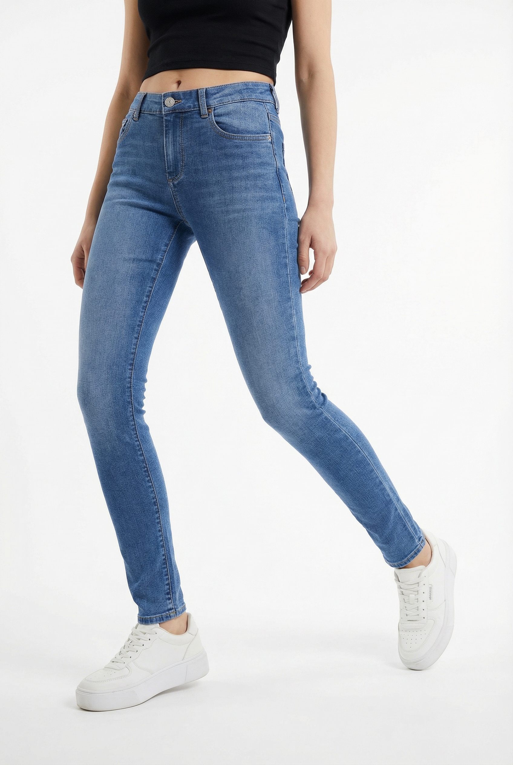 Image of ONLY Skinny-fit-Jeans "ONLMARIA MID WAIST SK DNM BOX" Baumwollmischung mit Stretch, mid waist, skinny fit