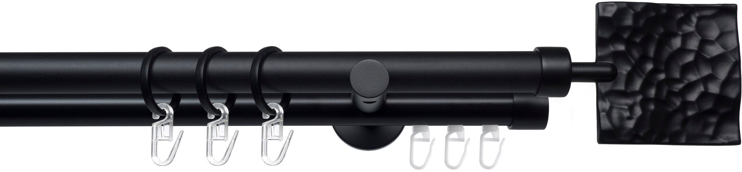 Image of Liedeco Gardinenstange "Stilgarnitur 20 mm Blues Johnny" Ø 2 mm 2 läufig-läufig Fixmass Gardinenstange Komplett