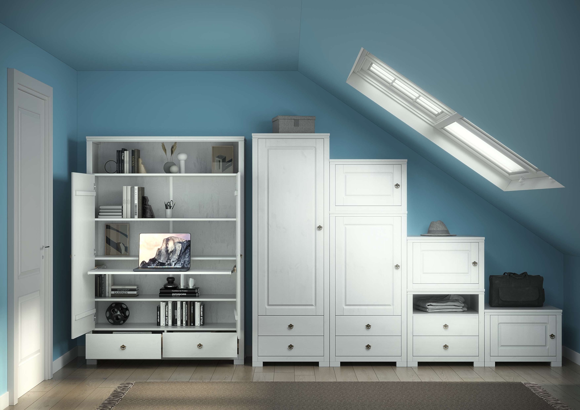 GOODproduct Beistellschrank »Gotland, Schrankmodulsystem, einzeln oder mit der Serie kombinierbar« H/B/T ca. 60/60/52 oder ca. 44/60/52,  massive Kiefer, variabel einsetzbar, auch für Dachschrägen