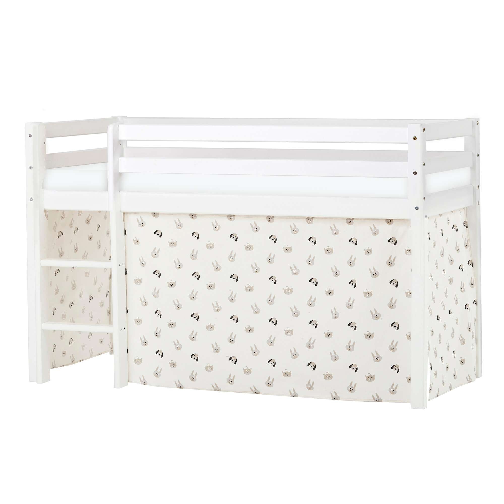 Hoppekids Hochbett »ECO Dream, Kinderbett, Spielbett, Halbhohes Bett aus Massivholz«, inkl. Vorhang-Set Creator, Bettgrösse & Matratze wählbar