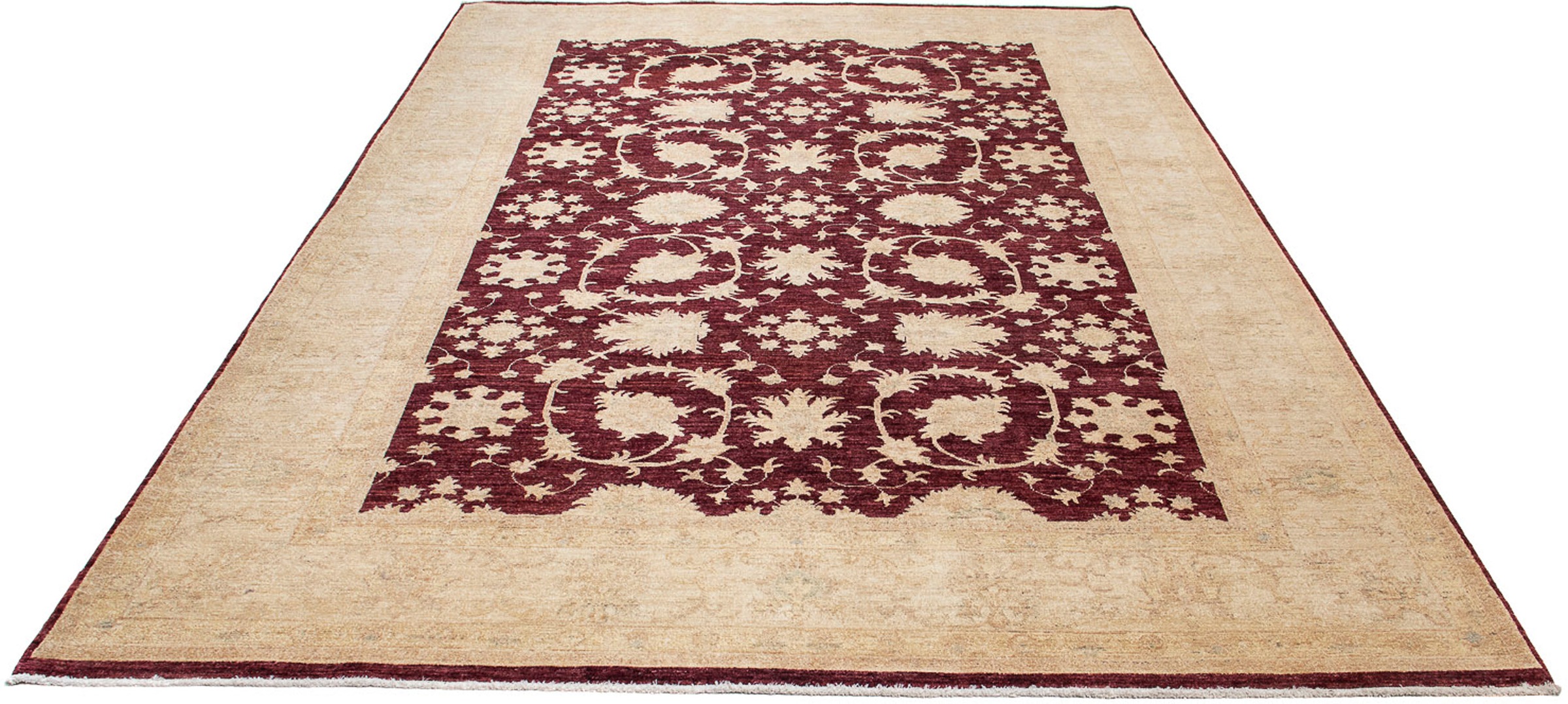 Image of morgenland Orientteppich »Ziegler - 345 x 249 cm - dunkelrot«, rechteckig, 6 mm Höhe, Wohnzimmer, Handgeknüpft, Einzelstück mit Zertifikat bei Ackermann Versand Schweiz