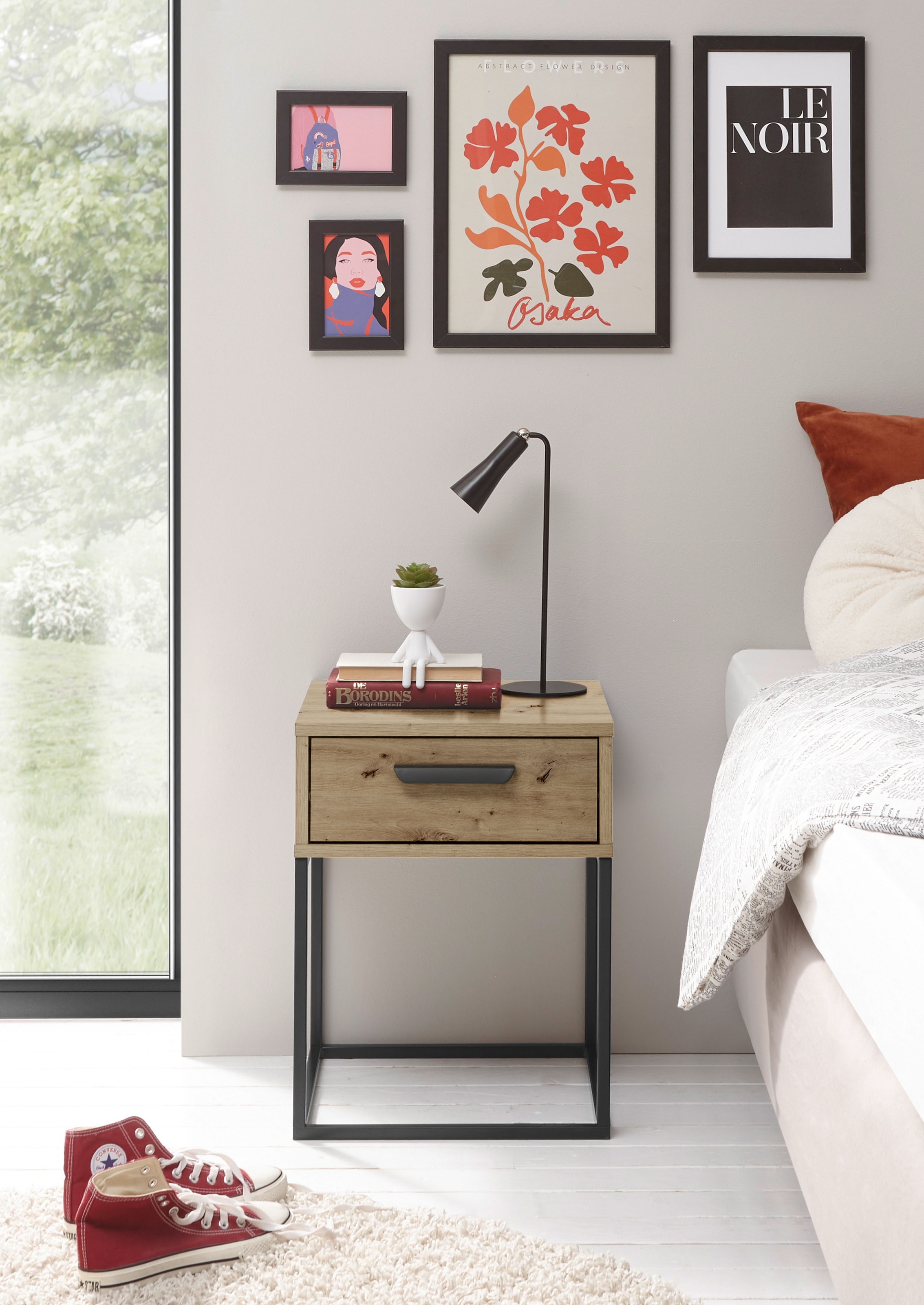 Schlafkontor »Suna Kommode, Nachttisch, Nachtschrank« auf Metallgestell