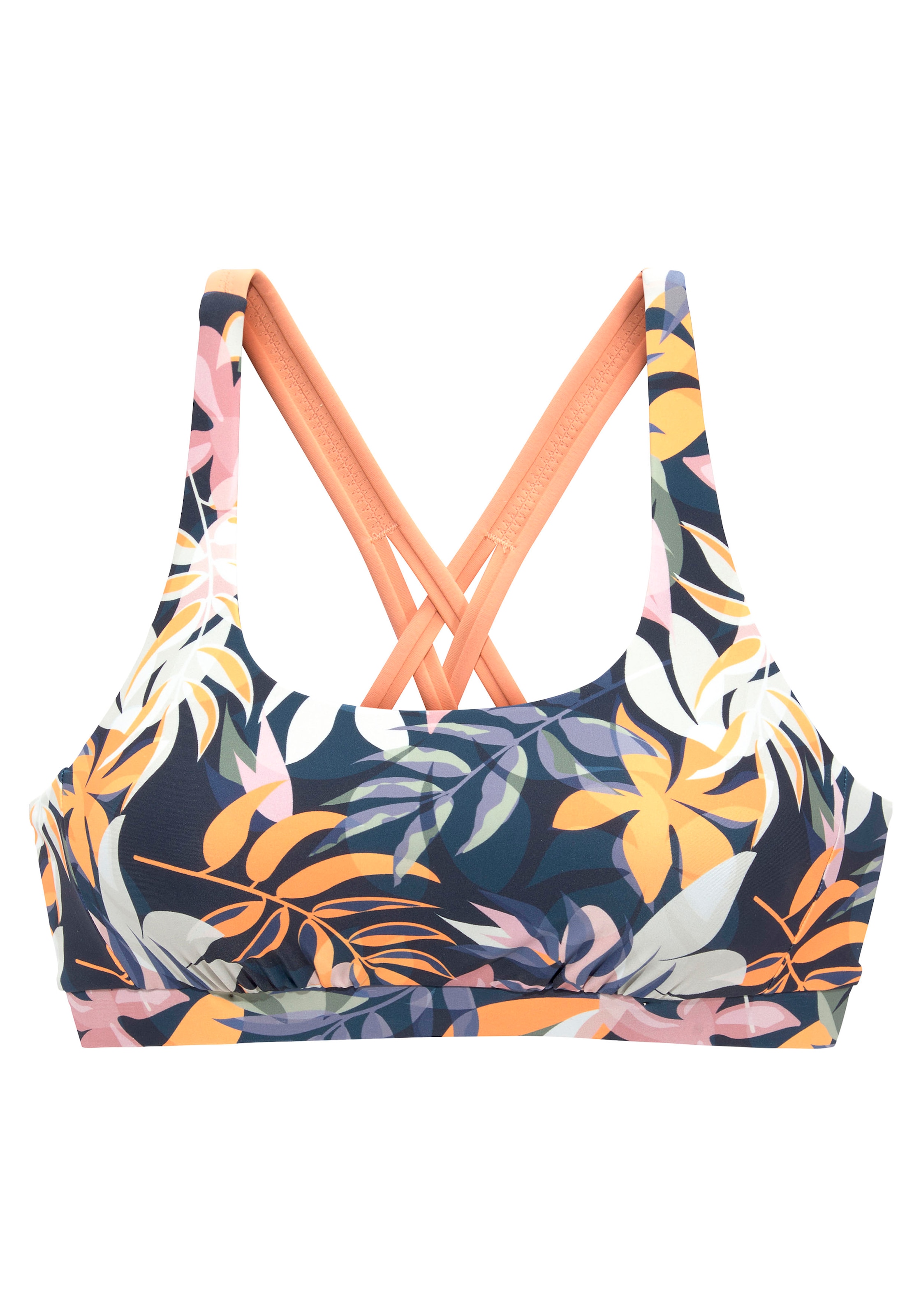 LASCANA ACTIVE Bustier-Bikini-Top »Wave«, mit bunten Blättern bedruckt