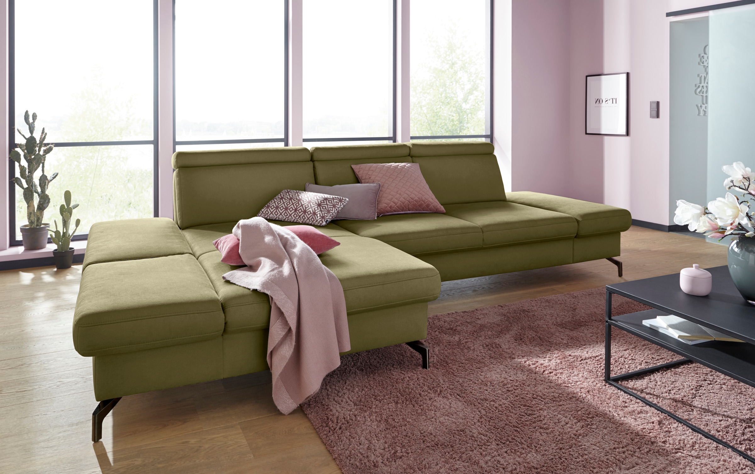 Image of sit&more Ecksofa "Brisbane L-Form" Fusshöhe 12 cm, inklusive Sitztiefen-, Armteil- und Kopfteilverstellung